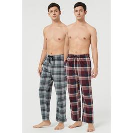 Howick 2 Pack Check Fleece Pyjama Bottoms