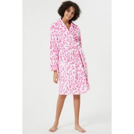 Linea Ladies Leopard Fleece Dressing Gown