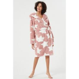 Linea Ladies Sherpa Star Dressing Gown