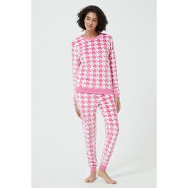 Linea Ladies Velour Houndstooth Twosie