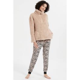 Linea Ladies Animal Quarter Zip Lounge Set