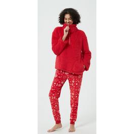 Linea Ladies Gingerbread Quarter Zip Lounge Set