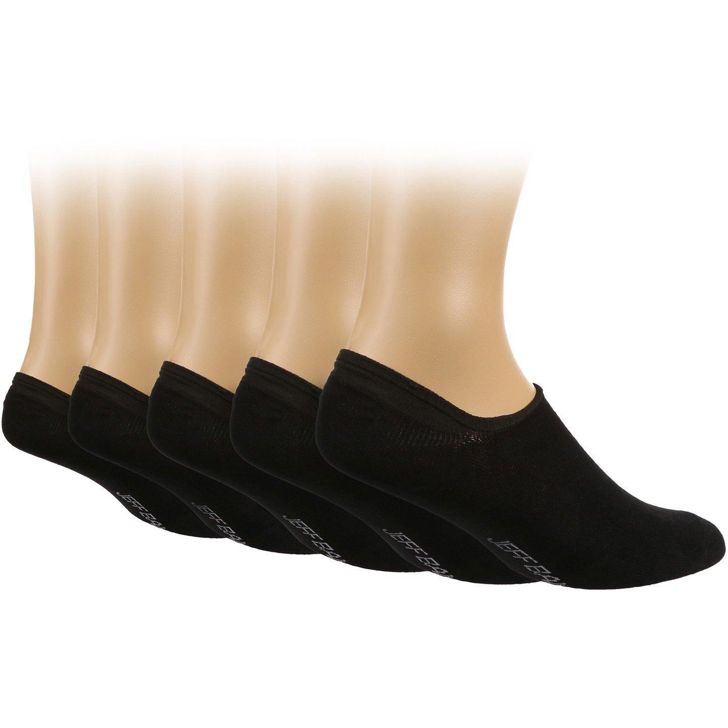 Jeff Banks Men's 5 Pack Loafer Trainer Socks - Black - Mens 7-11