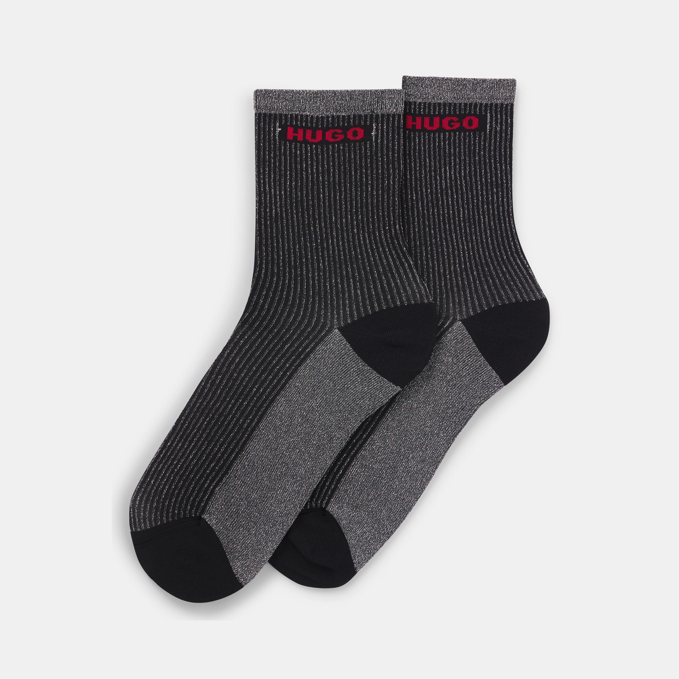 Black - Hugo - Women's 2-Pack Logo Detailed Crew Socks - 4