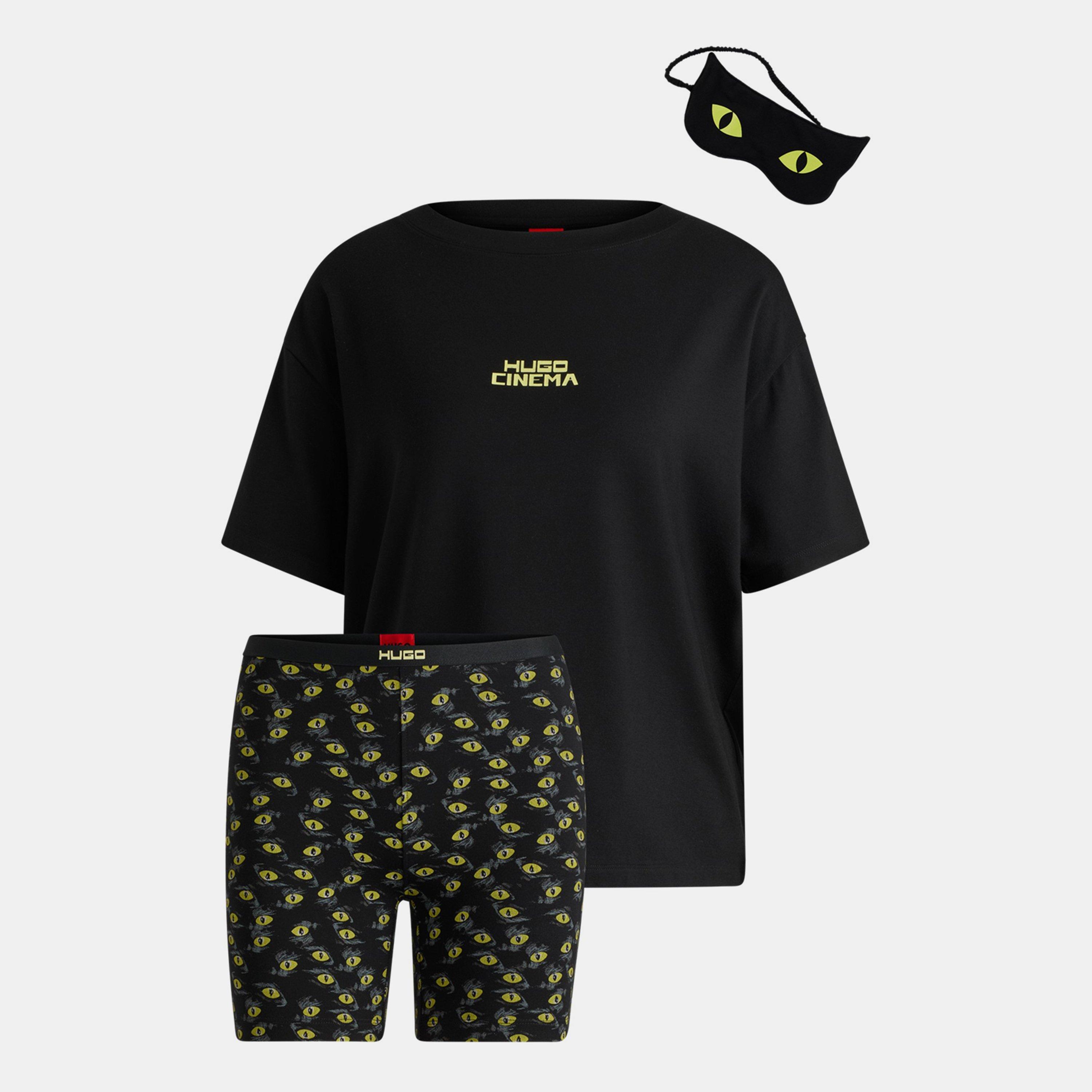 Black - Hugo - Women's Short-Sleeve Pyjama Set with Sleep Mask