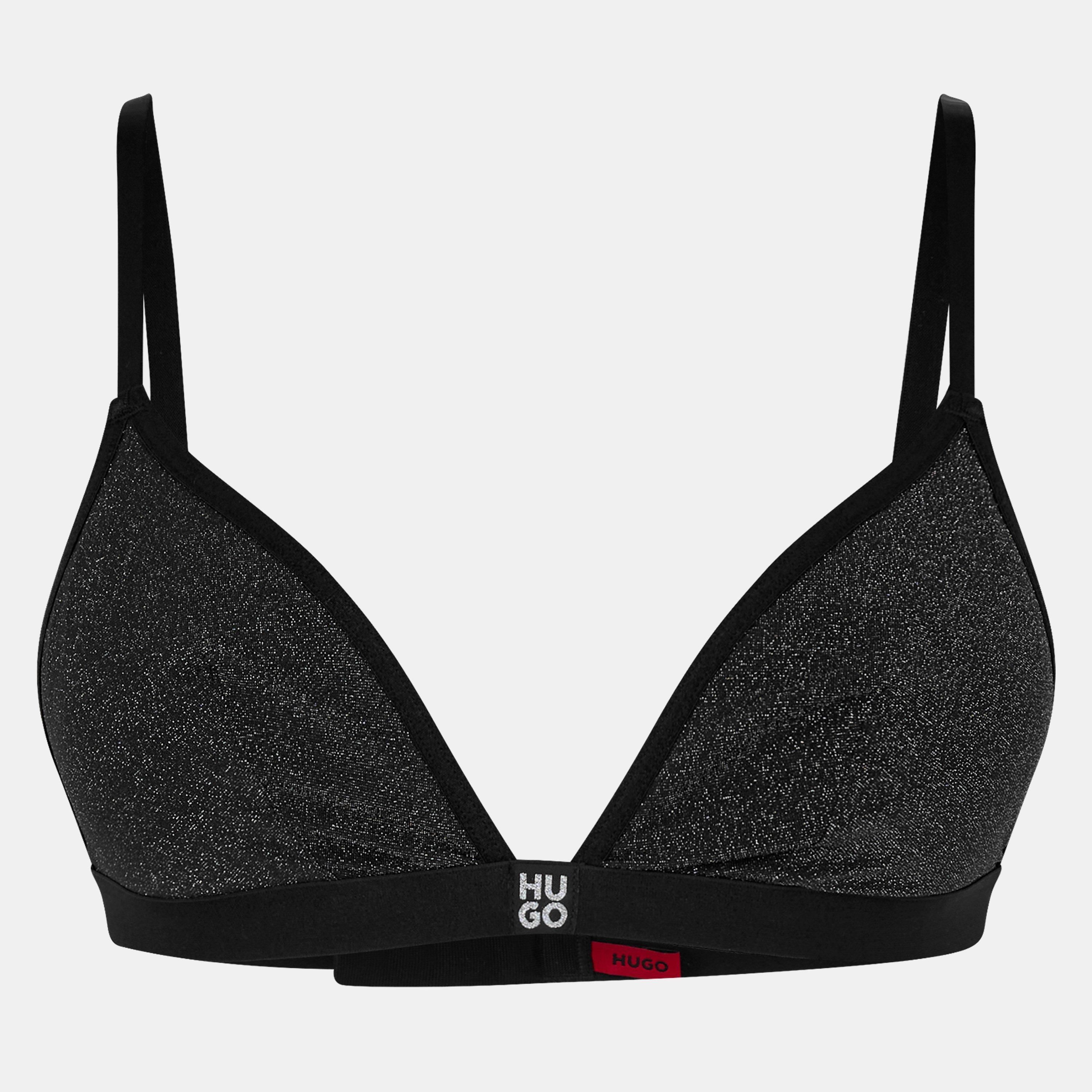 Black - Hugo - Women's Lurex Non Wired Triangle Bralette - 1