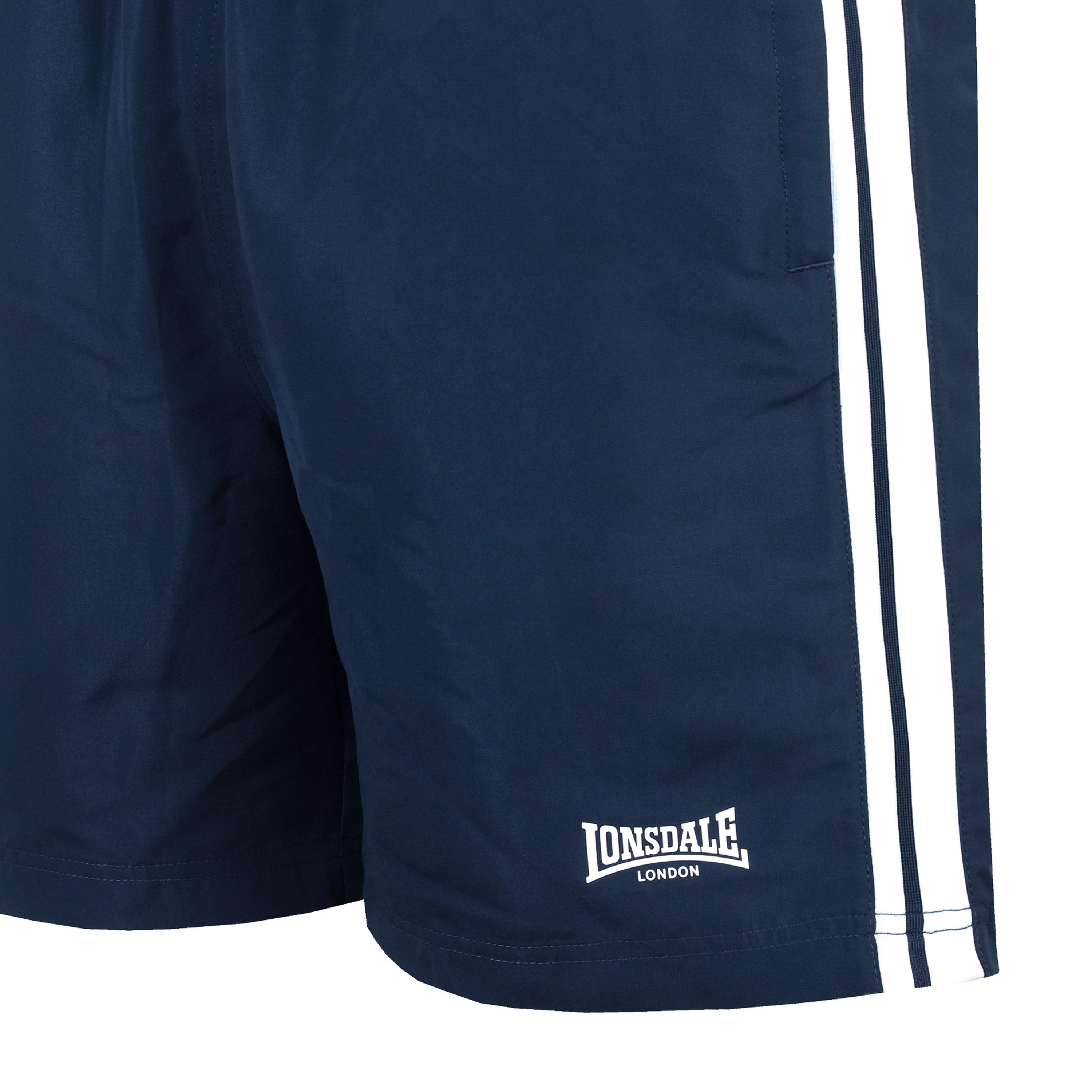 Navy - Lonsdale - Stripe Woven Shorts Mens - 4