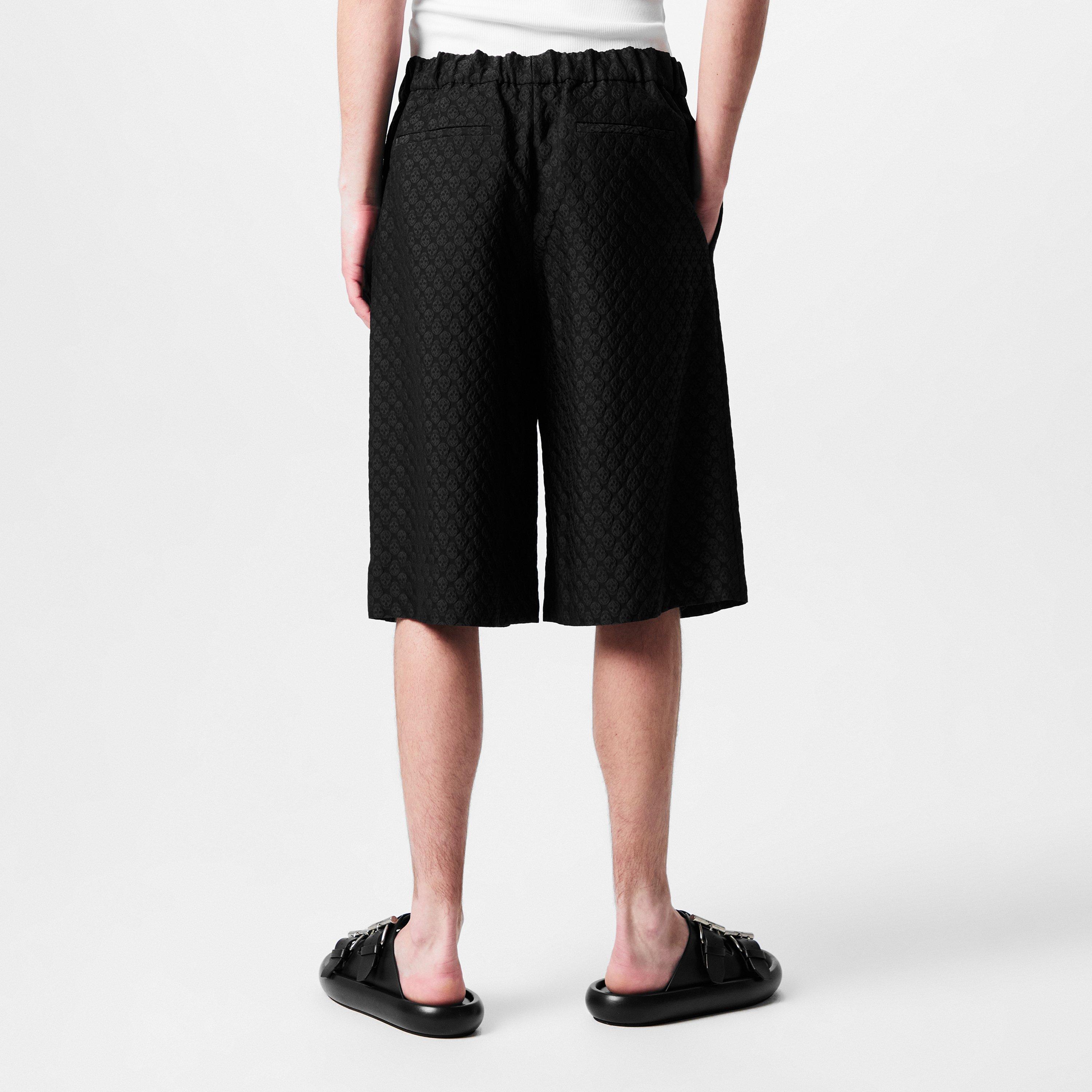 Black - Alexander McQueen - Skull Jacquard Bermuda Shorts - 3