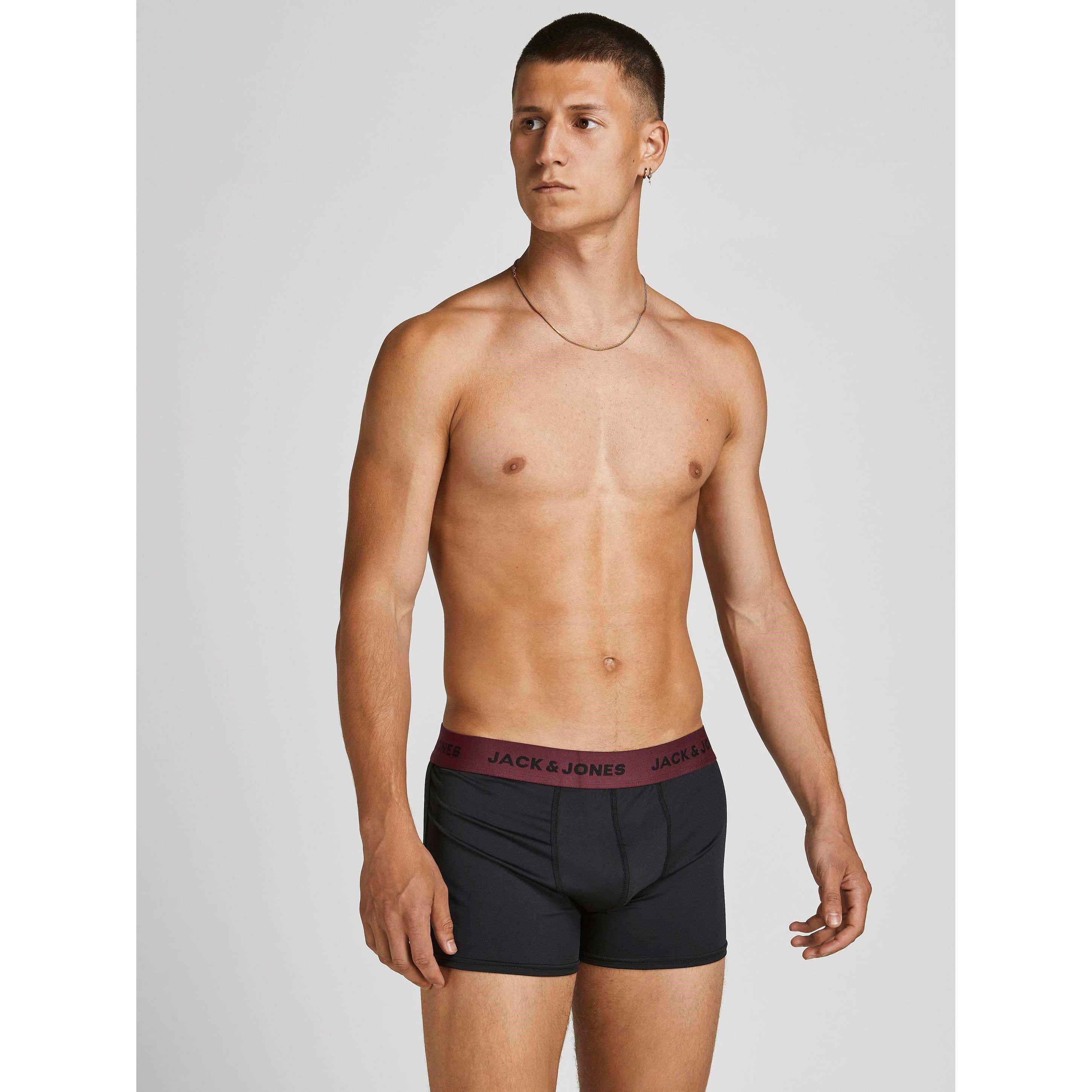 Black - Jack and Jones - Fiber 3 Pack Boxer Trunk Mens - 7