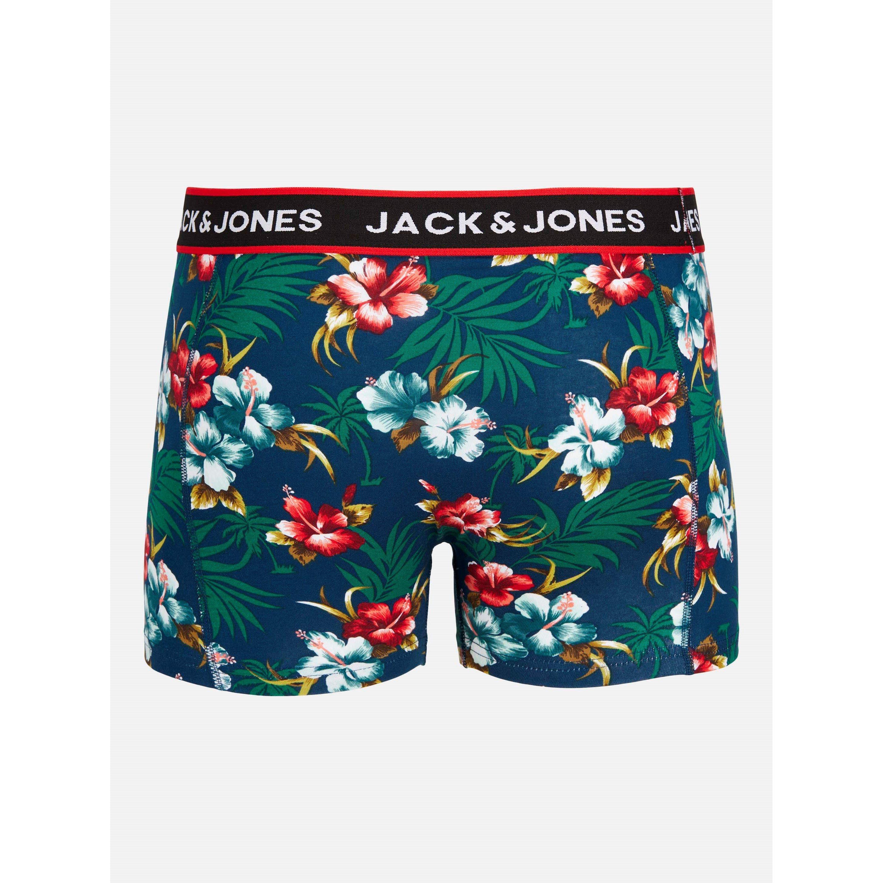 Black - Jack and Jones - Flower 3 Pack Boxer Trunk Mens - 2
