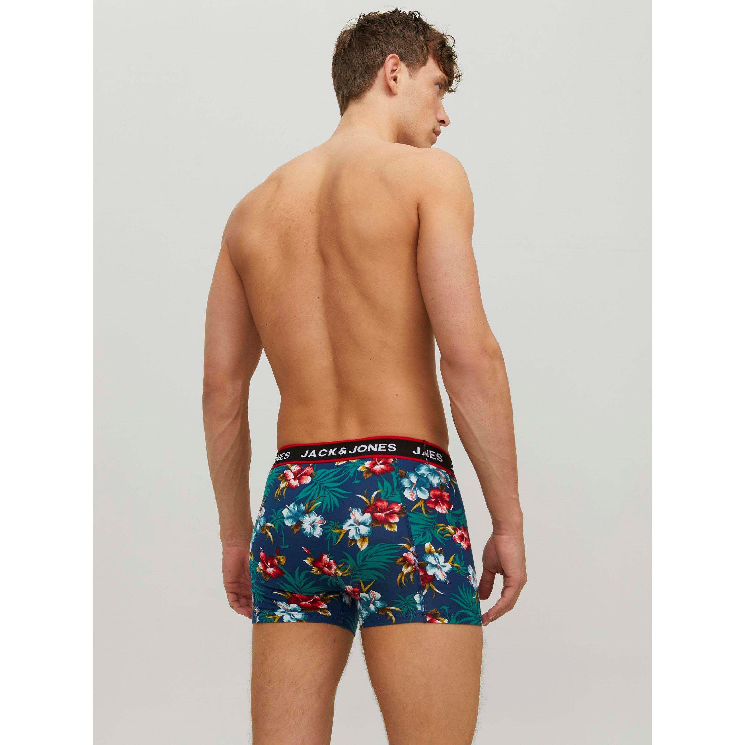 Black - Jack and Jones - Flower 3 Pack Boxer Trunk Mens - 4