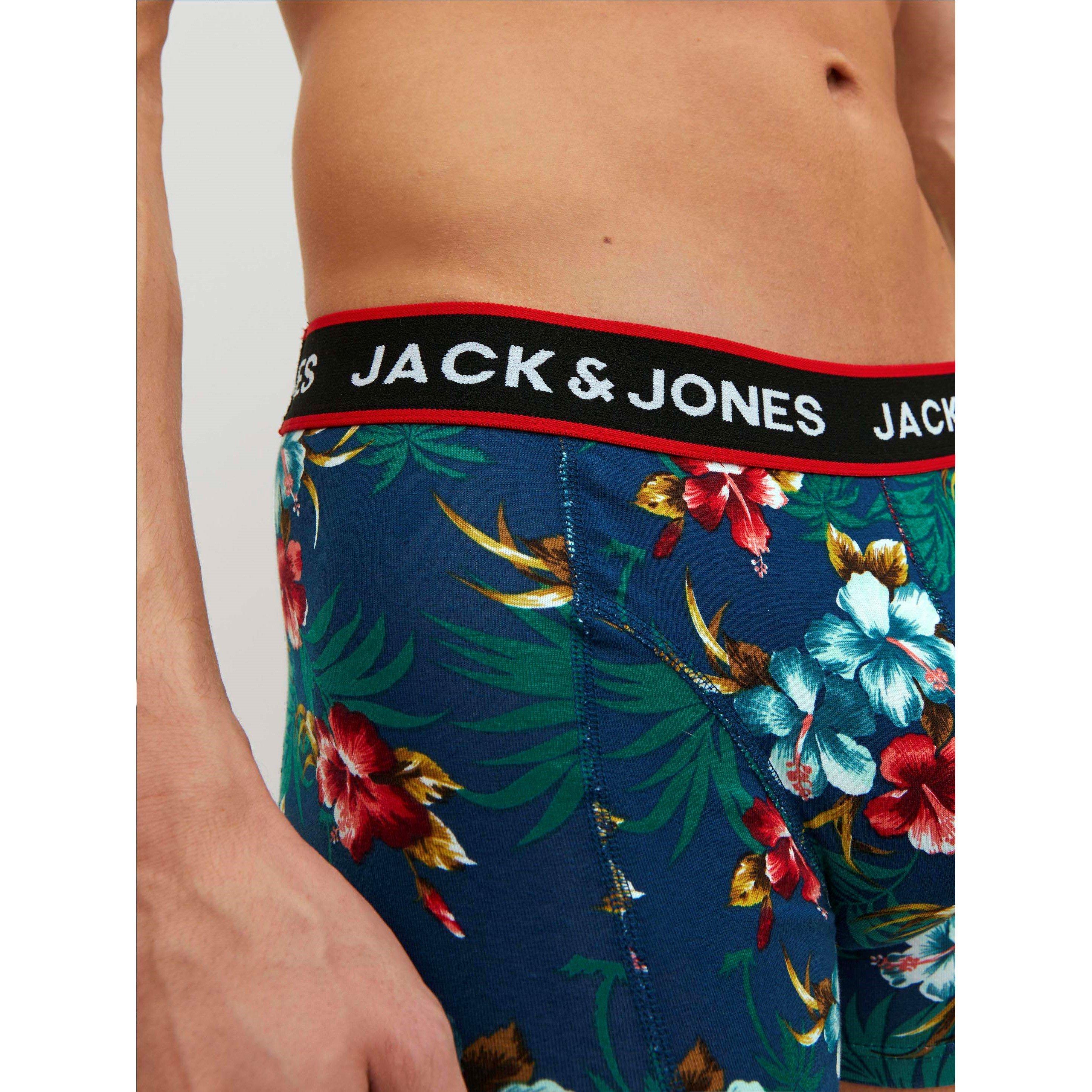 Black - Jack and Jones - Flower 3 Pack Boxer Trunk Mens - 5