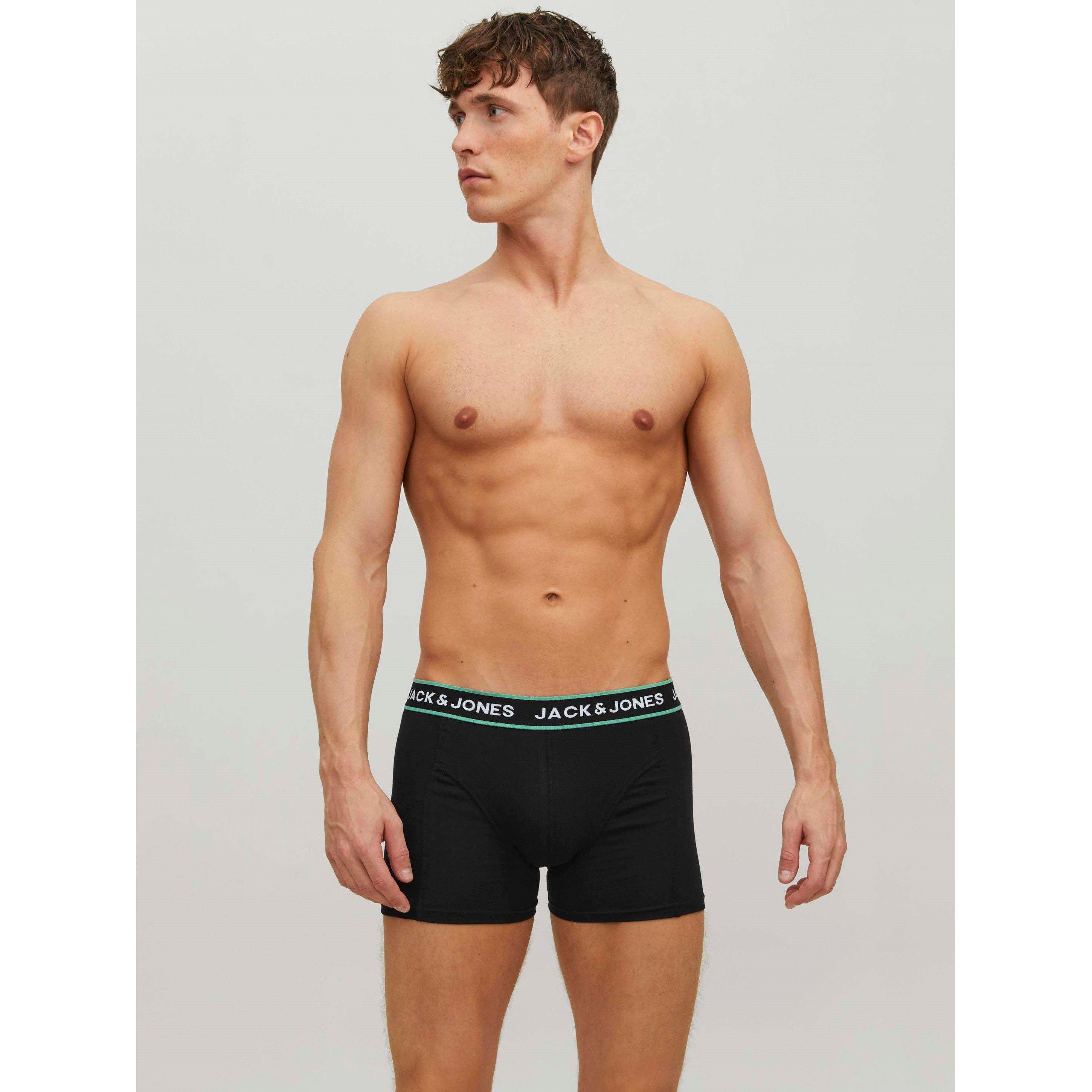 Black - Jack and Jones - Flower 3 Pack Boxer Trunk Mens - 6