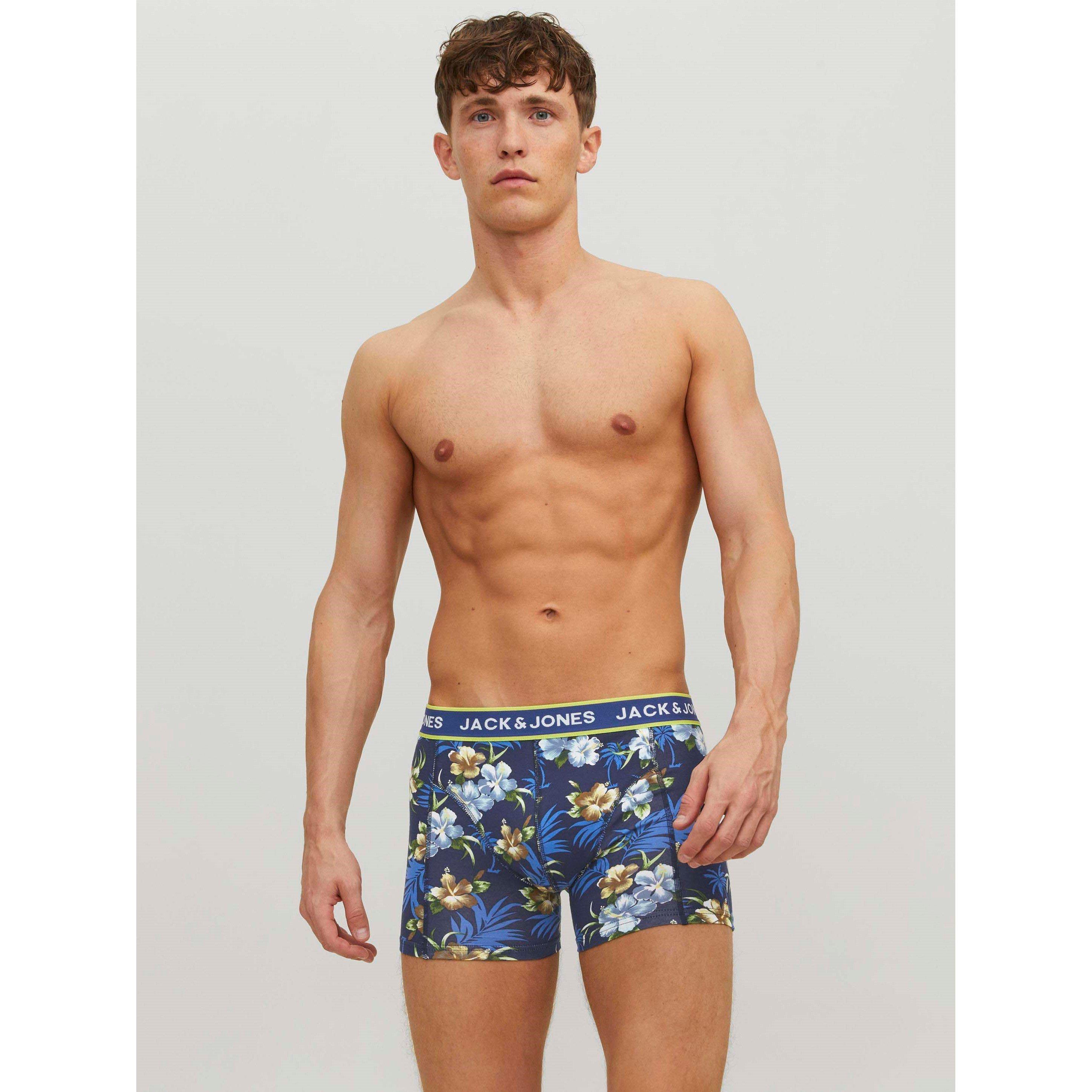 Black - Jack and Jones - Flower 3 Pack Boxer Trunk Mens - 7