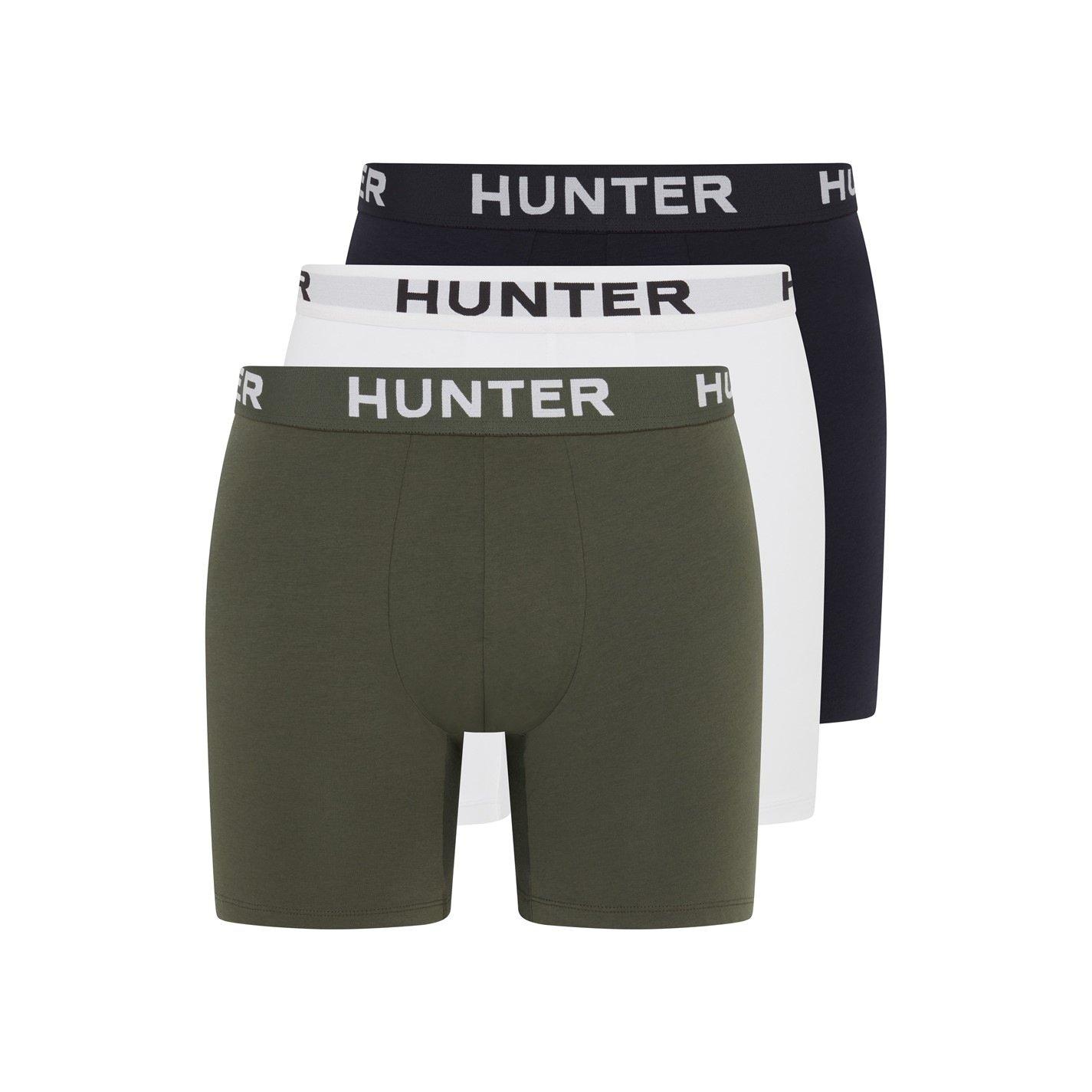 Hunter 3 Pack Cotton Stretch Boxer Briefs Mens - Sky/White/Kamb
