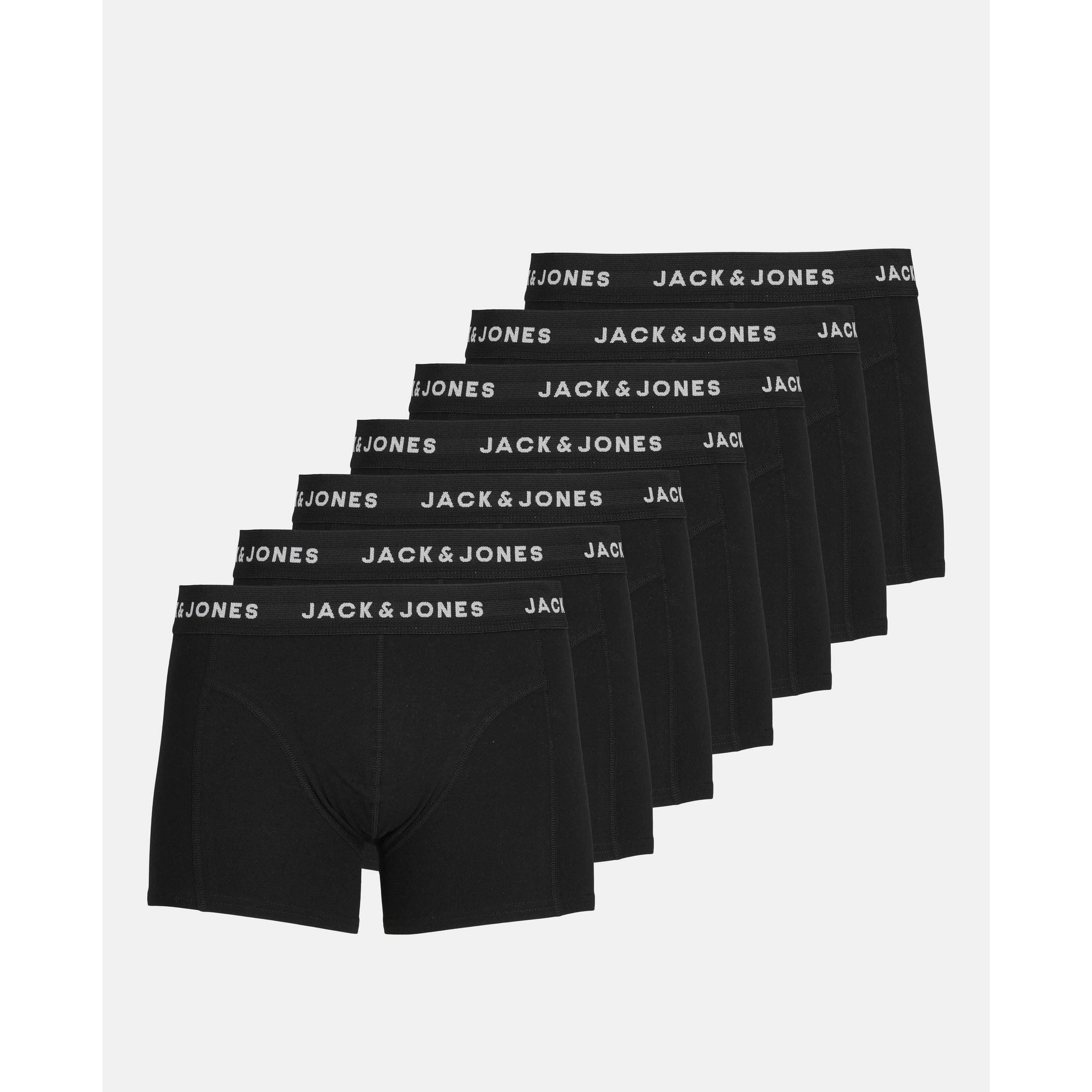 Black - Jack and Jones - Jack 7-pack Huey Trunks Plus Size Mens - 1