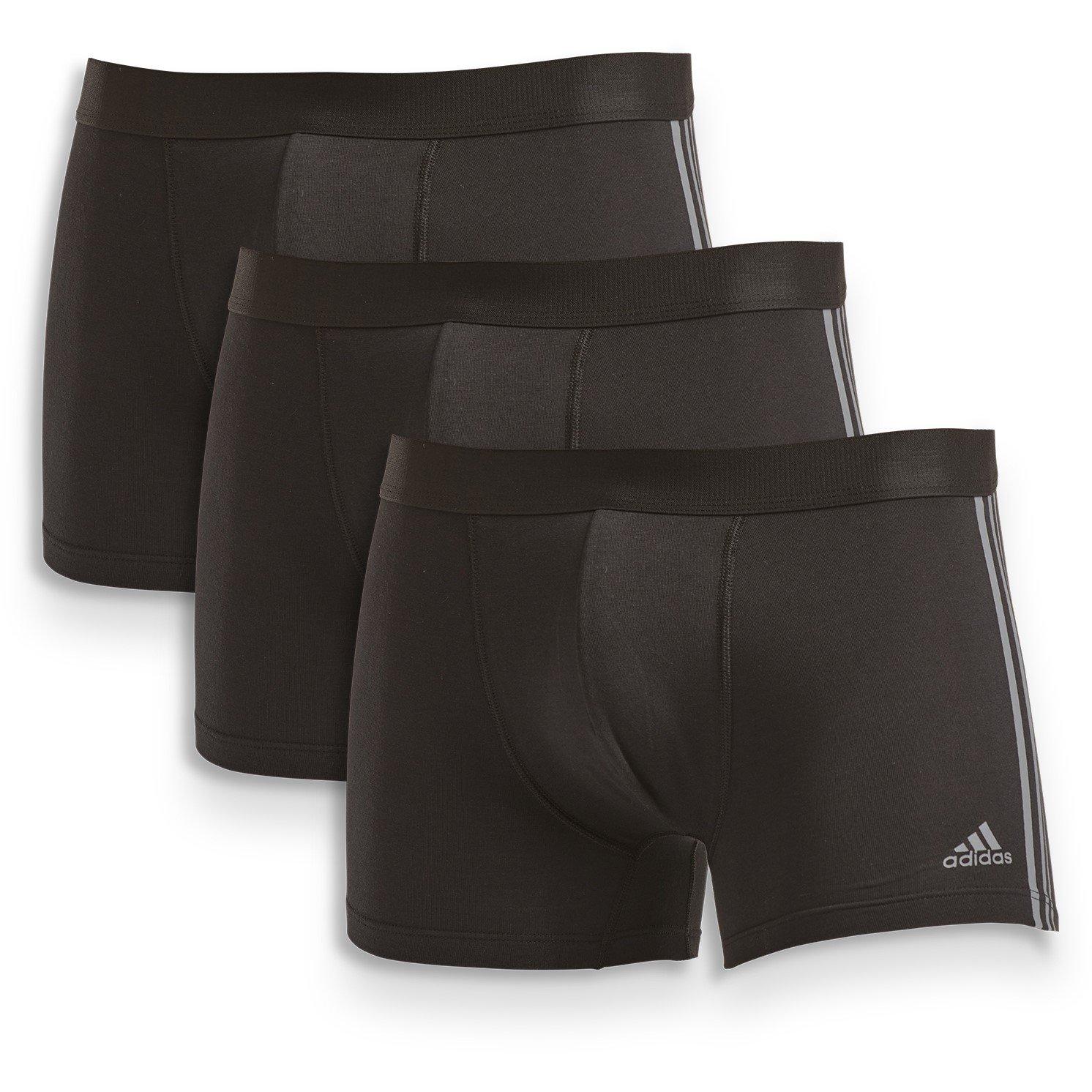 Zwart - adidas - Active Flex Cotton 3 Stripe Boxer Mens - 1