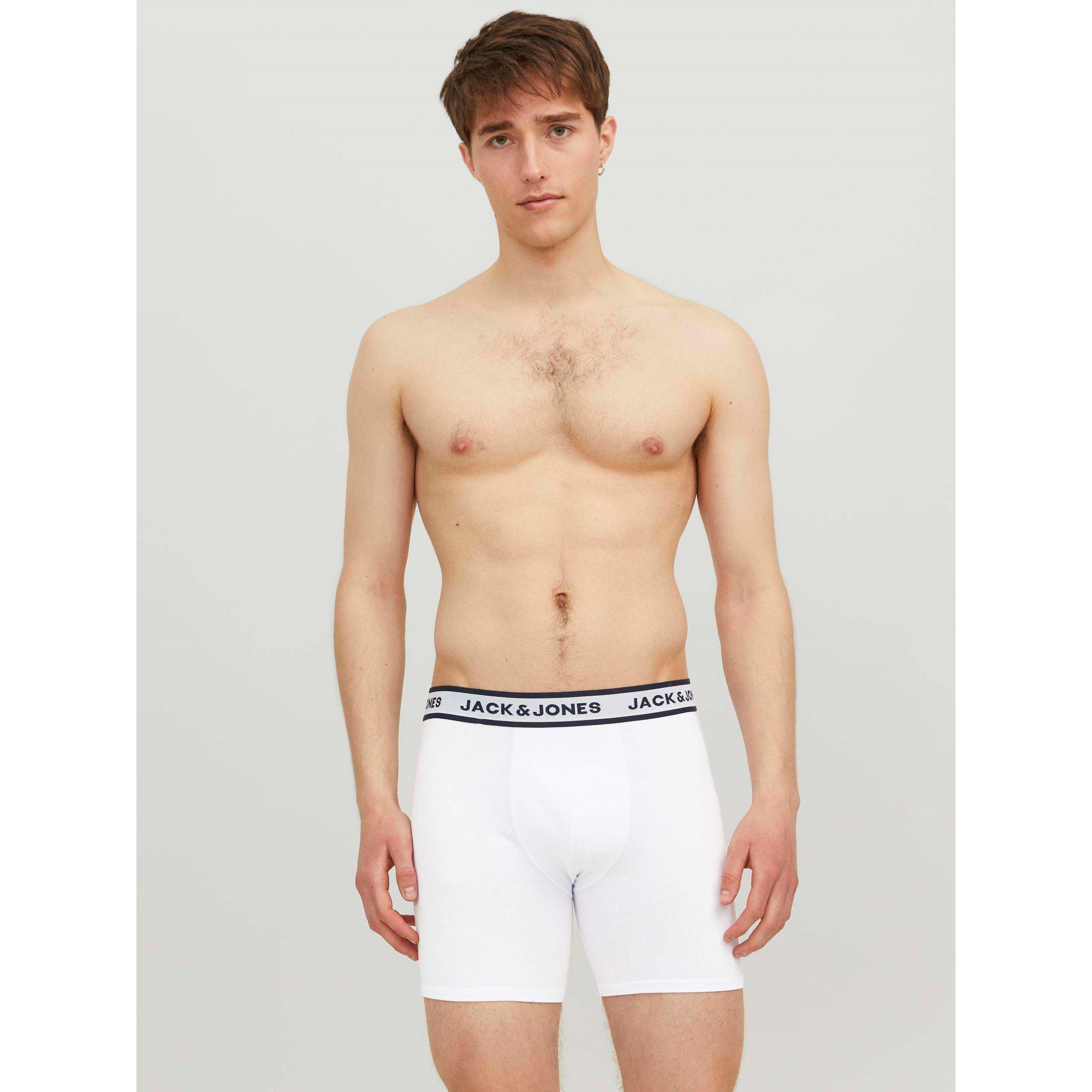 Lt Grey Melange - Jack and Jones - Jack 3-pack Solid Boxer Briefs Plus Size Mens - 4