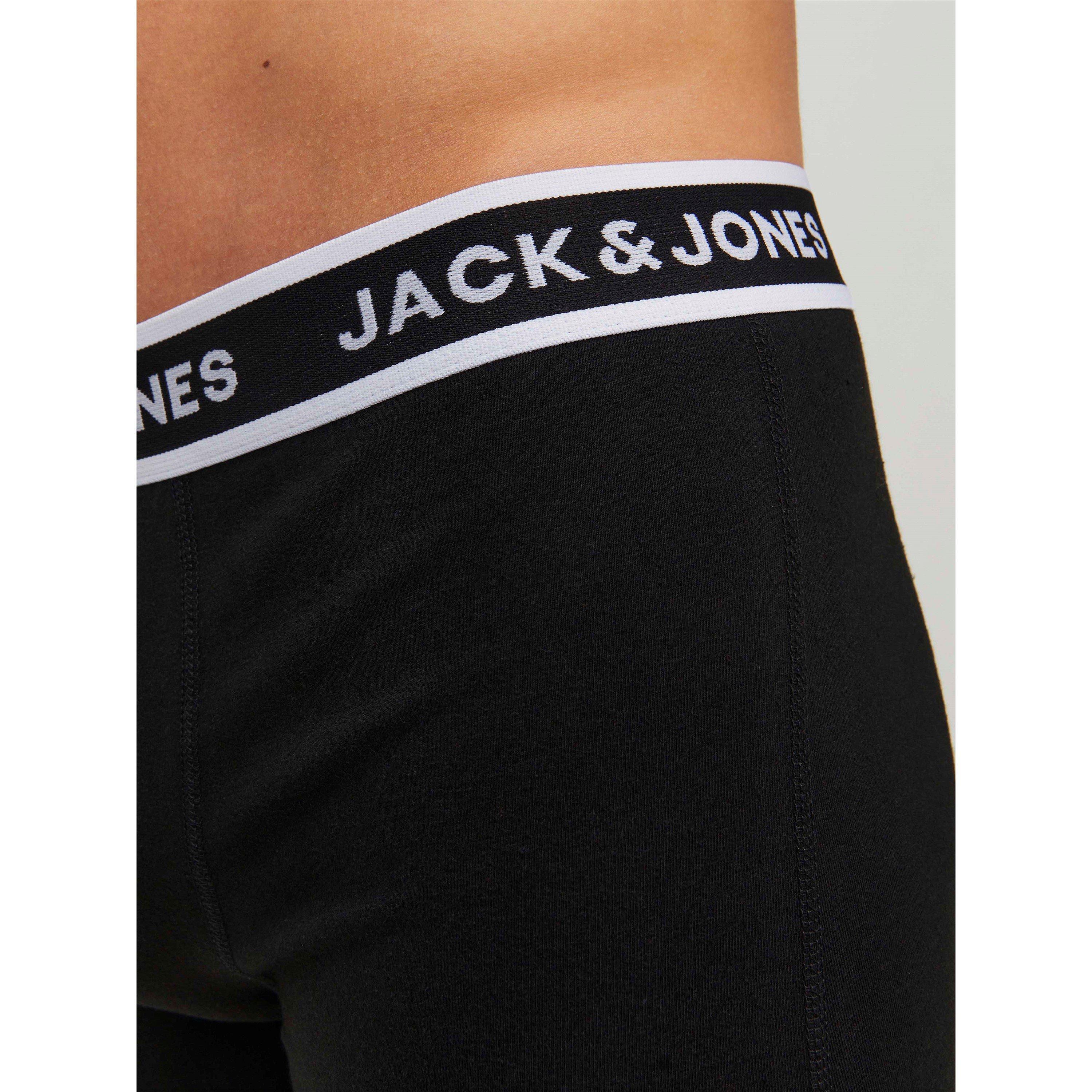 Sort - Jack and Jones - 3-pack Solid Boxer Briefs Plus Size Mens - 4