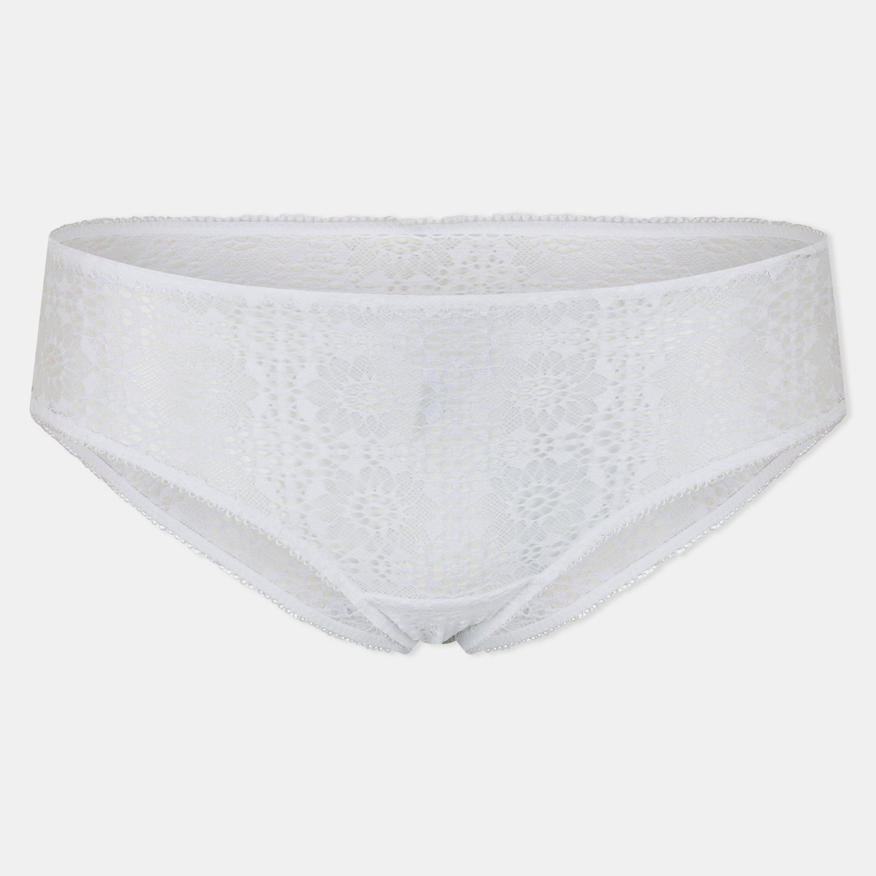 Polo Ralph Lauren Women's Eyelet Brazilian Brief - White Cloud - 8 (XS)