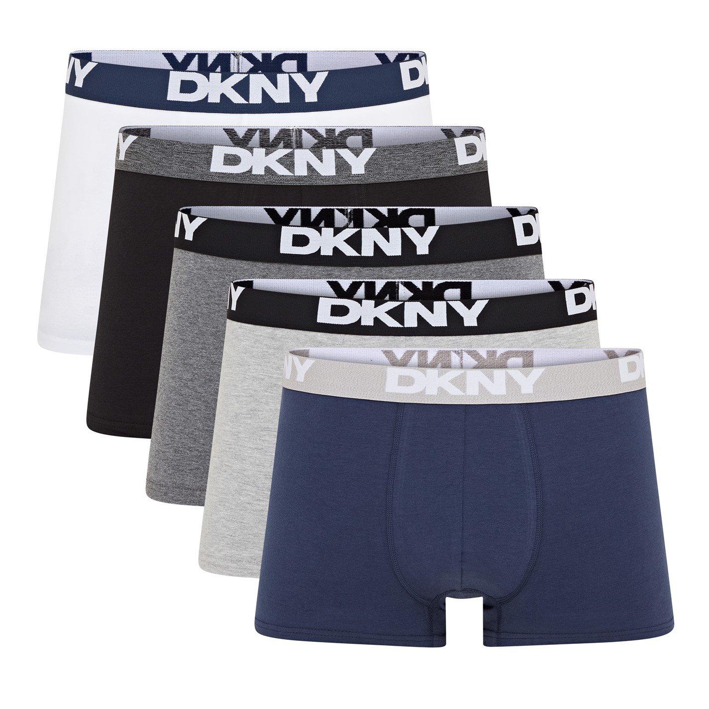 Dkny Men's 5 Pack Trunks Portland - Gry/Blk/Nvy/Wht - Medium