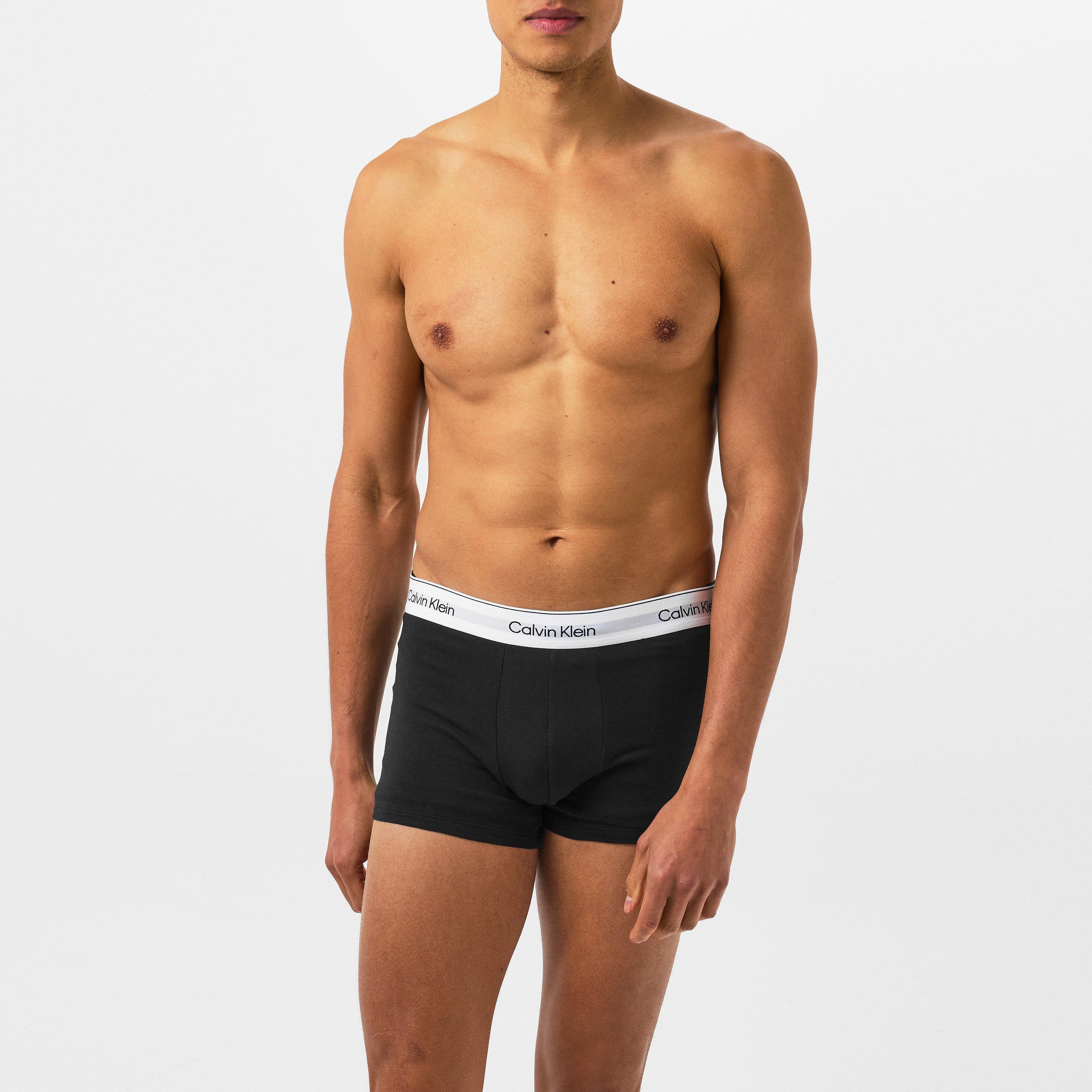 Gry/Wht/NvyPSW - Calvin Klein - 3-Pack Logo Trunks - 2