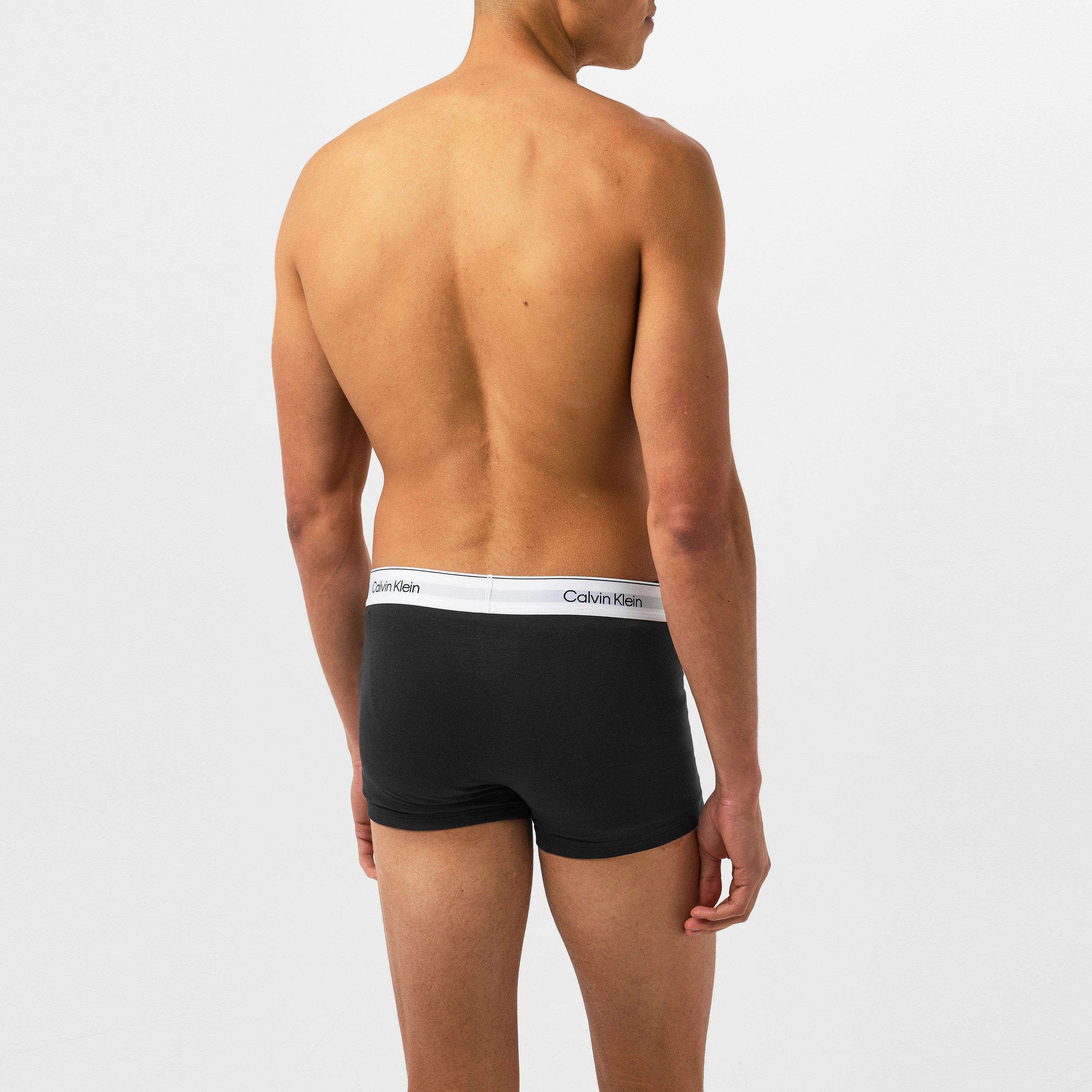 Gry/Wht/NvyPSW - Calvin Klein - 3-Pack Logo Trunks - 3