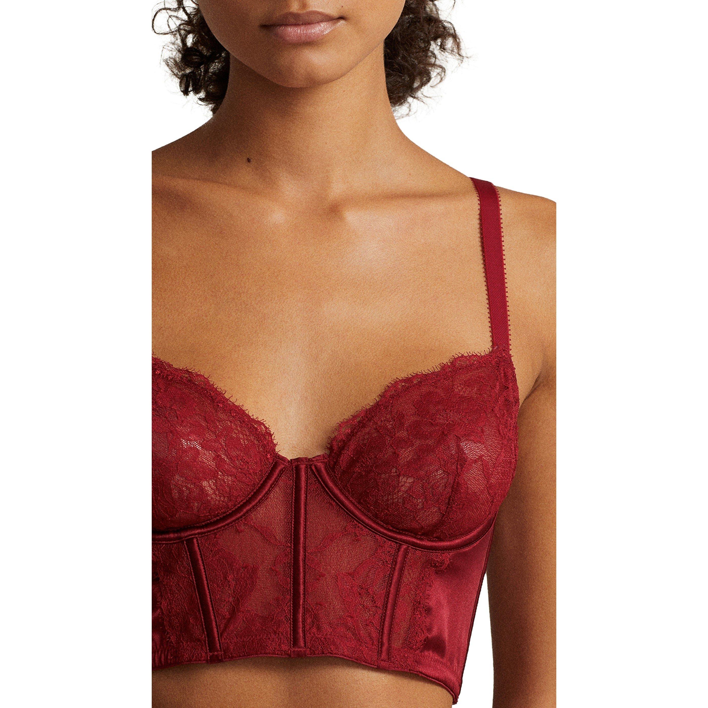 Granaatrood - Polo Ralph Lauren - Women's Lace Demi Bra - 4