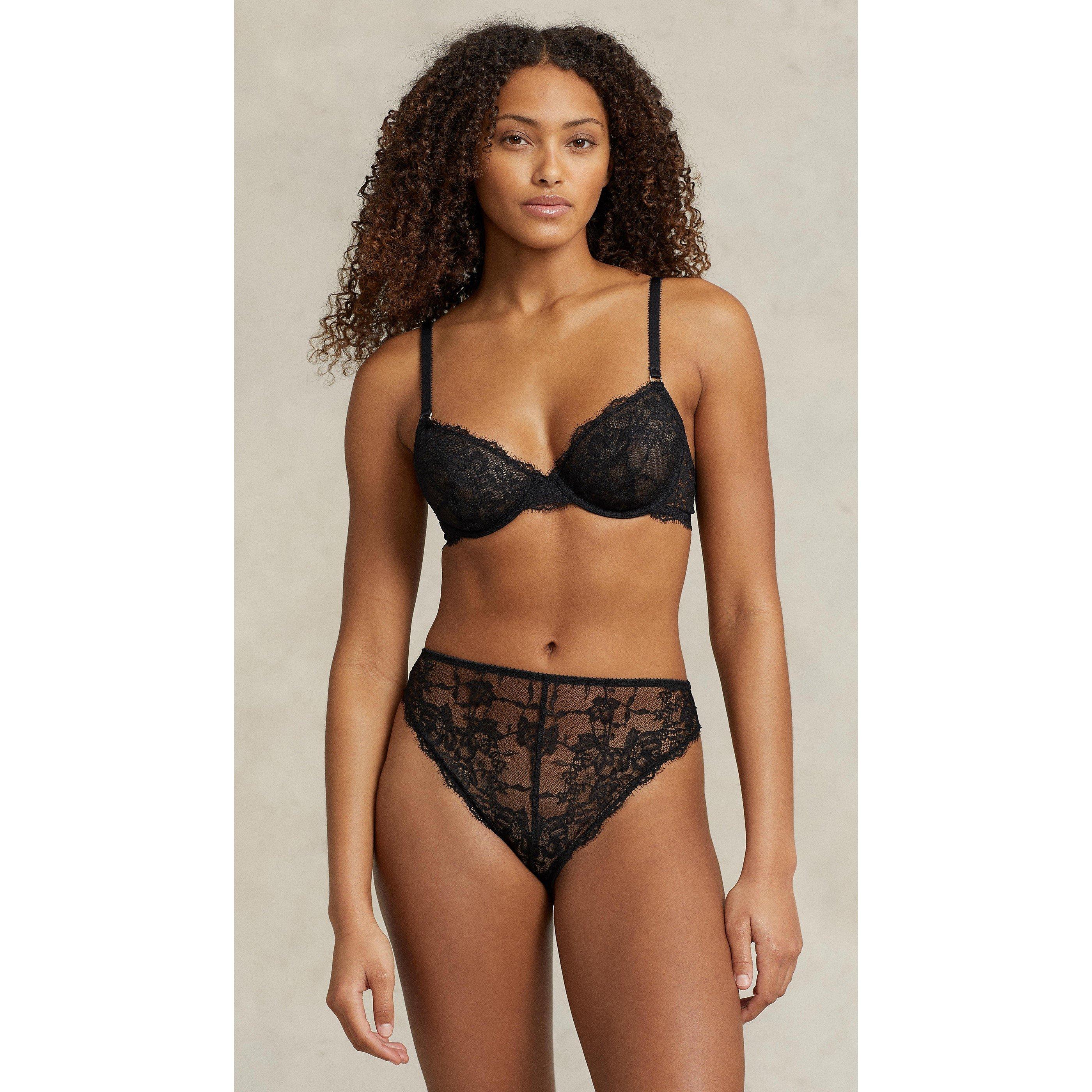 Onyx - Polo Ralph Lauren - Women's Lace High Waist Brief - 4
