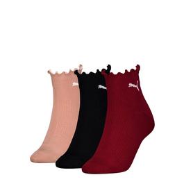 Puma Women Ruffle Quarter 3p Sock Womens