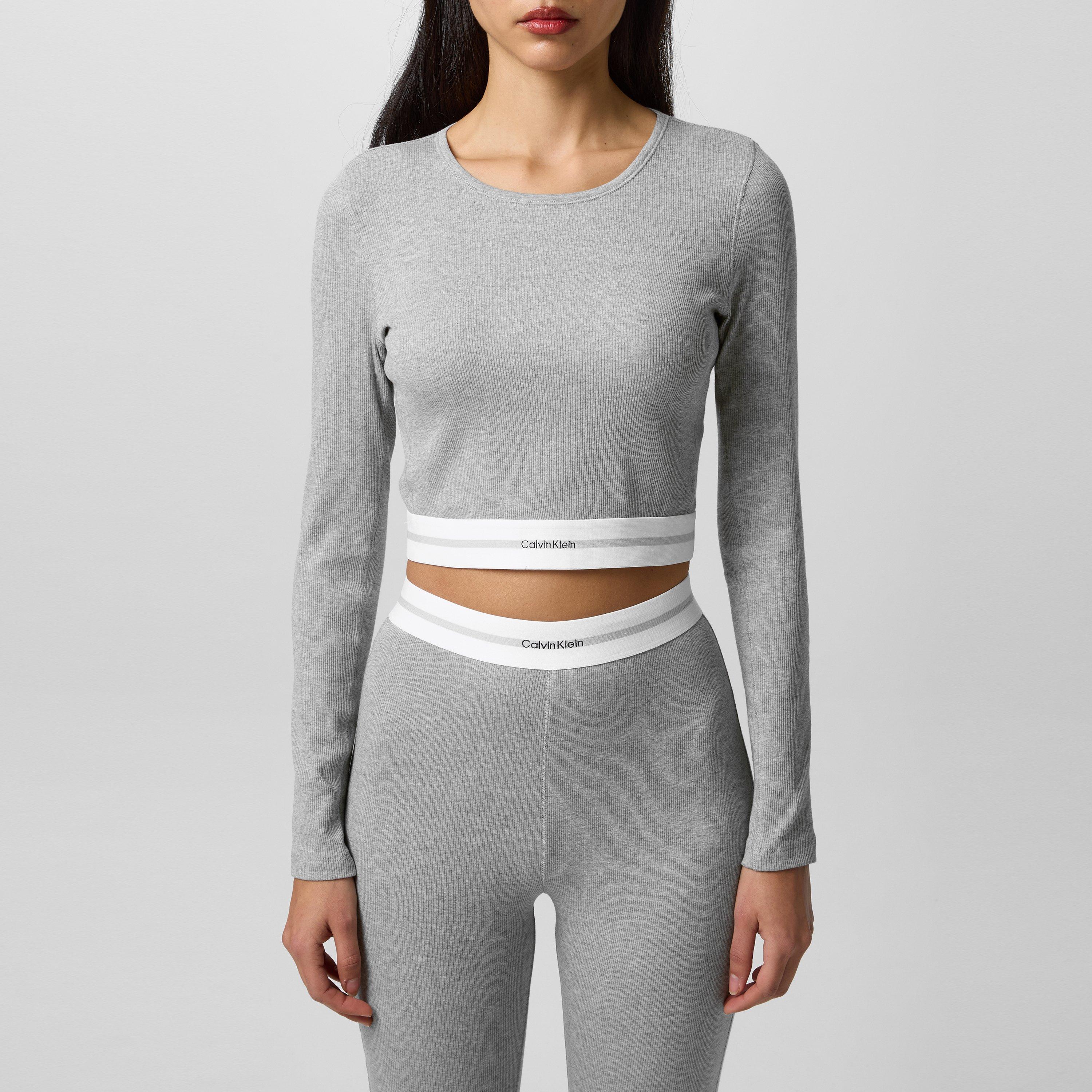 Calvin Klein Women's Cropped Crew Pyjama Long Sleeve Top