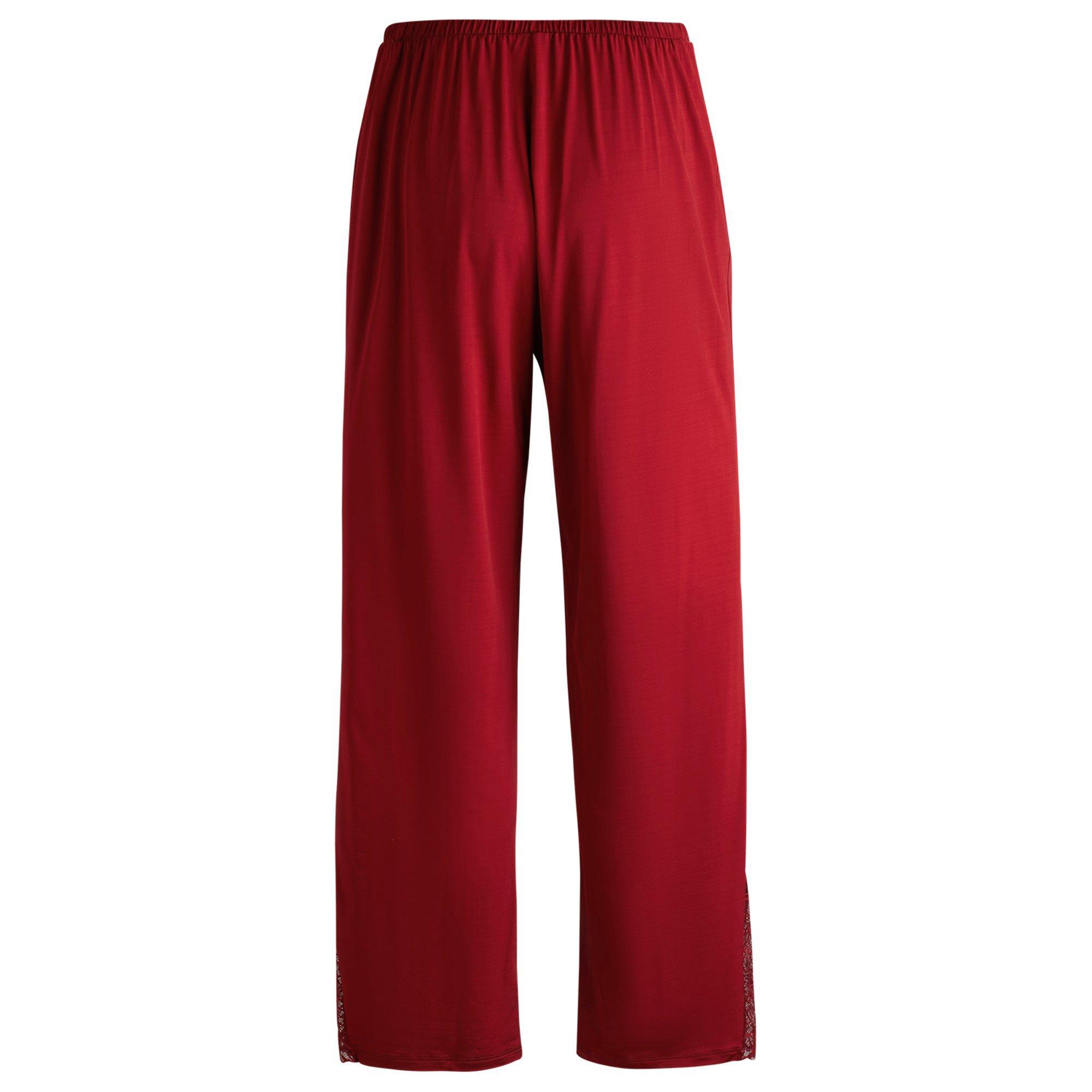Dark Red - Boss - Women's BW Bianca WL Trousers with Lace Insert, Pyjama Trousers - 2