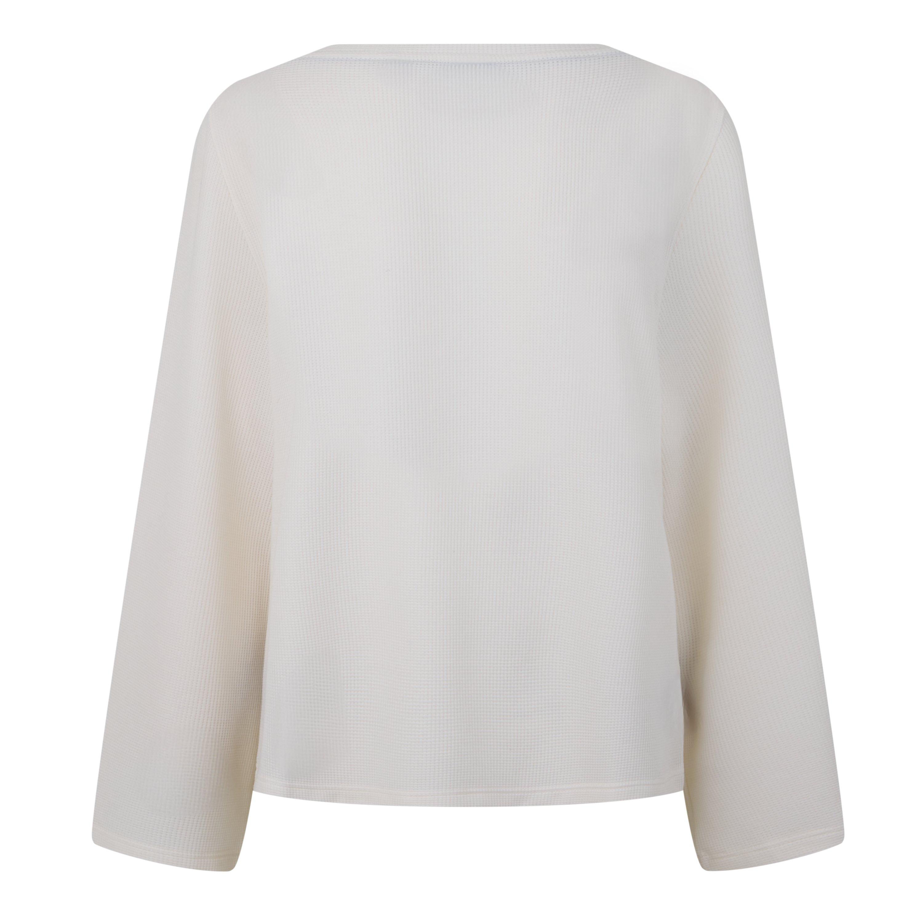 Open White - Boss - Women's Waffle Cotton Long-Sleeve Pyjama Tops - 2