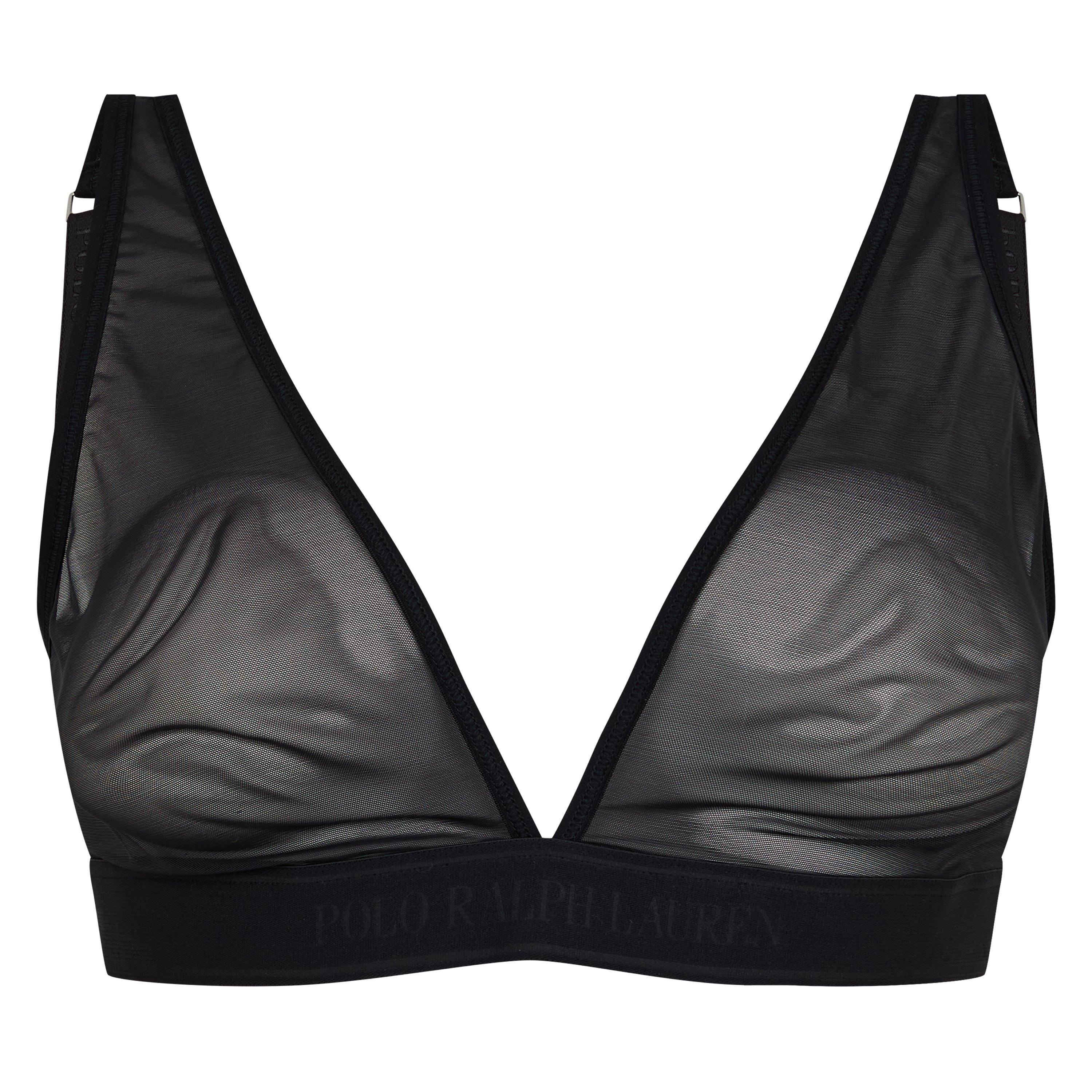 Polo Ralph Lauren Women's Mesh Triangle Bralette - Onyx - 8 (XS)