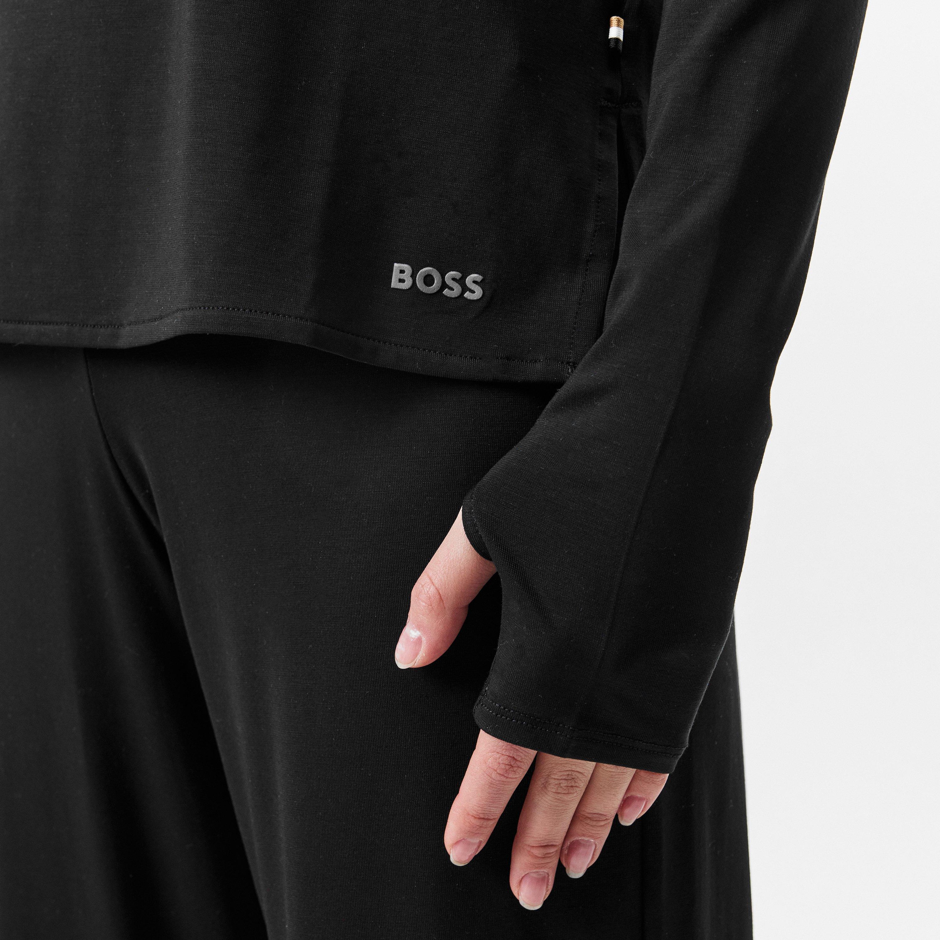 Black - Boss - Women's BW Reset Long-Sleeve Pyjama Top, Odour-Control, Moisture Management - 4