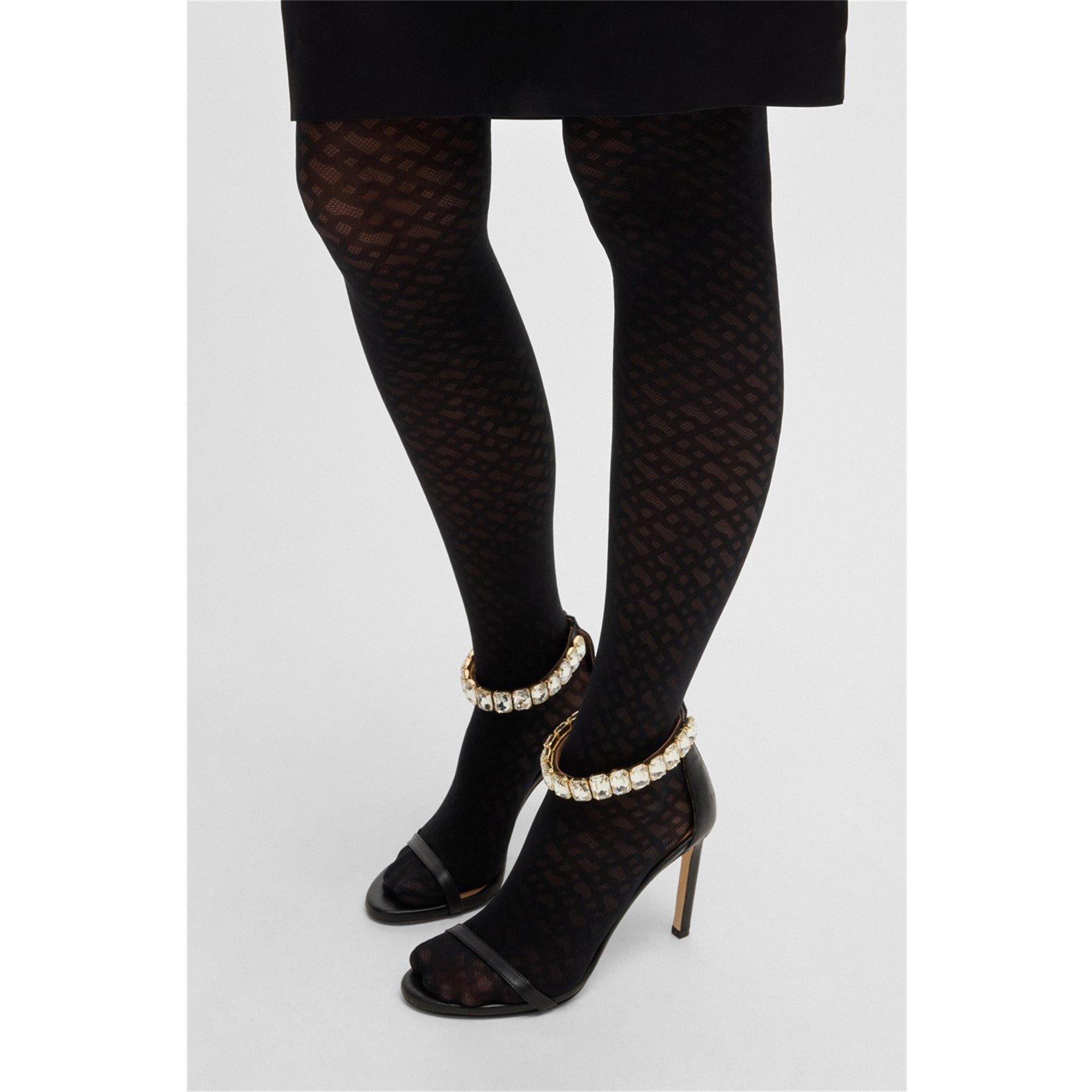 Black - Boss - Women's BW Mono Tight Patterned Tights - 2