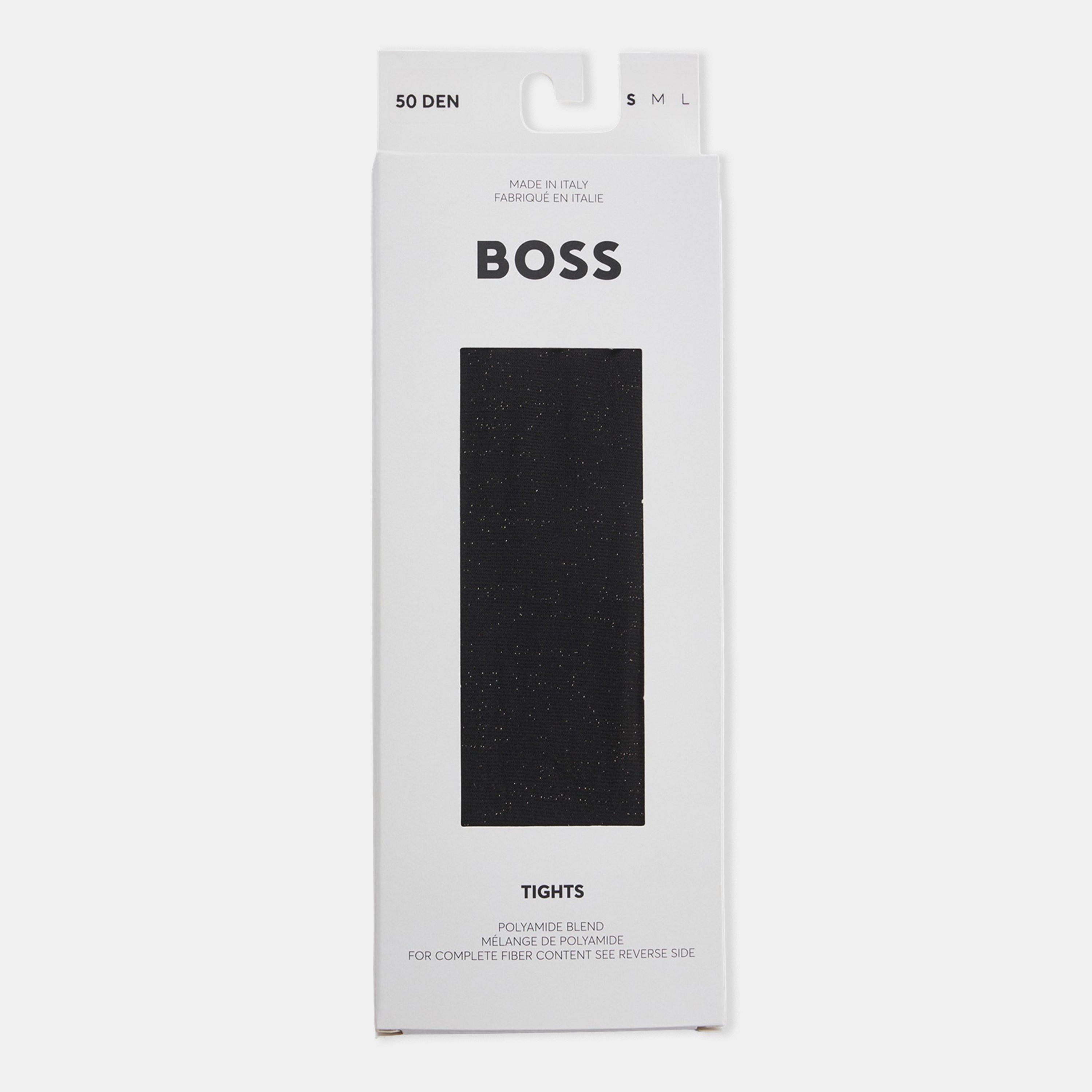 Black - Boss - Women's Mono Gltr Soft Shine Patterned Tights - 1