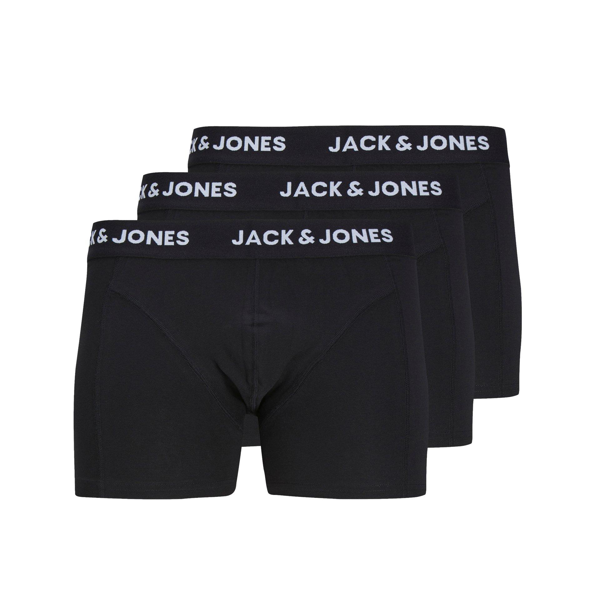 Jack And Jones Men's Anthony 3-Pack Boxer Trunk - Black - Small