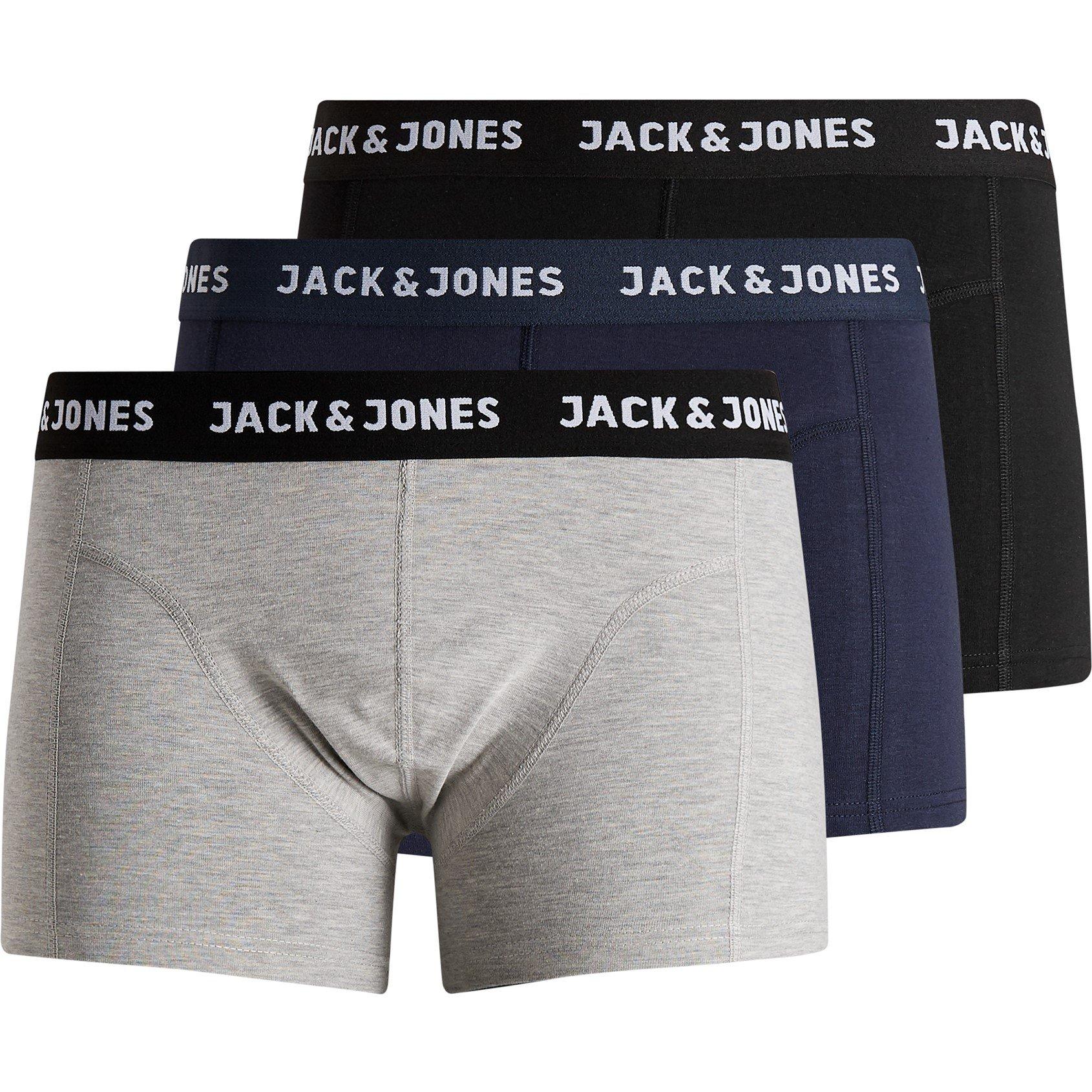 JACK & JONES Jaceaston Solid Trunks 3 Pack SN (Pack of 3 JACK & JONES Jaceaston Solid Trunks 3 Pack SN (Pack of 3