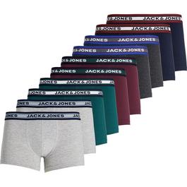 Jack and Jones Solid Mens 10-Pack Boxer Trunks