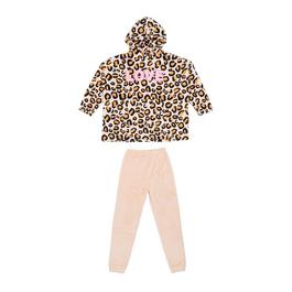 Miso Kids Girls Leopard Hoodie and Pant Set