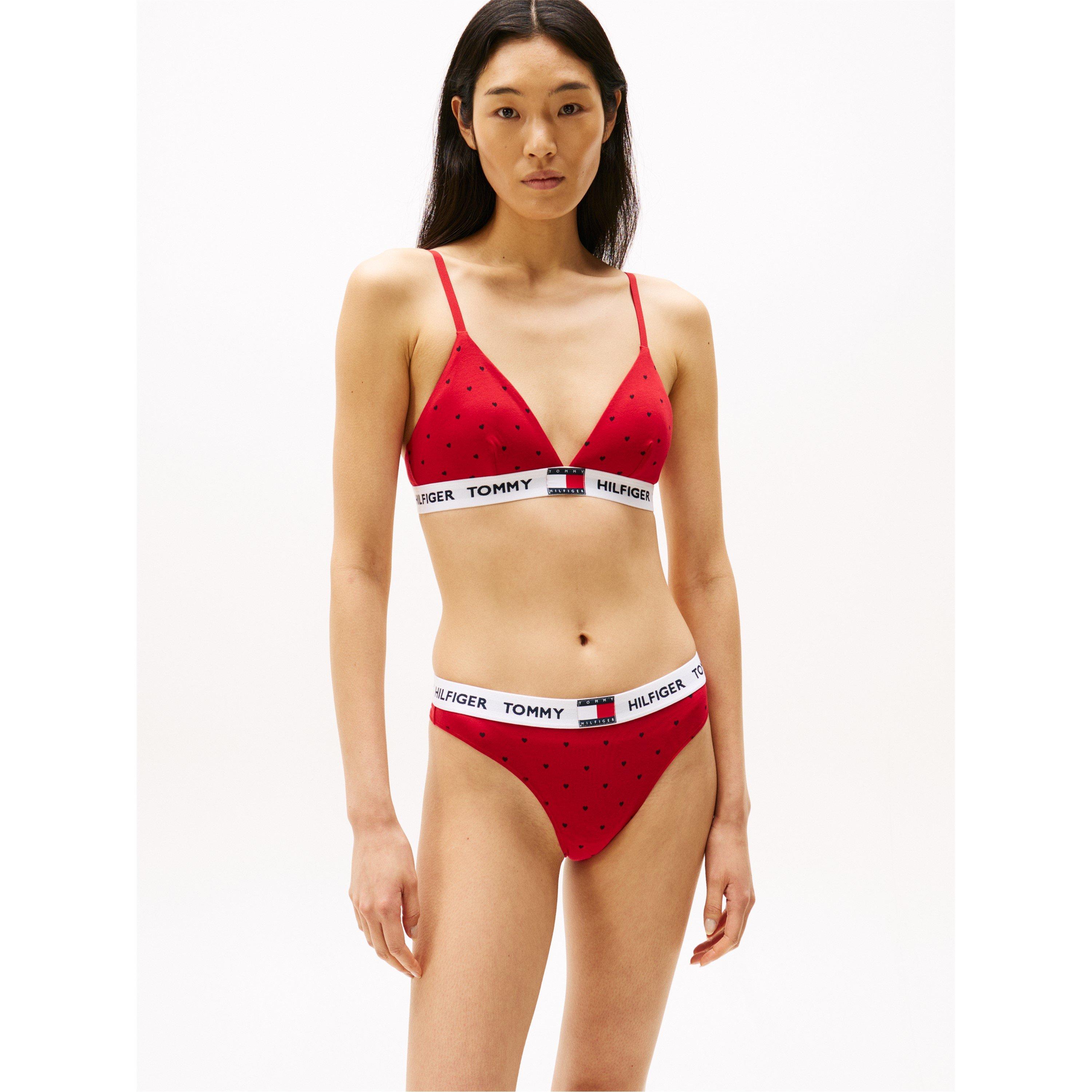 Herzen Rot - Tommy Hilfiger - Heritage Print Non-Wired Padded Triangle Bra - 2