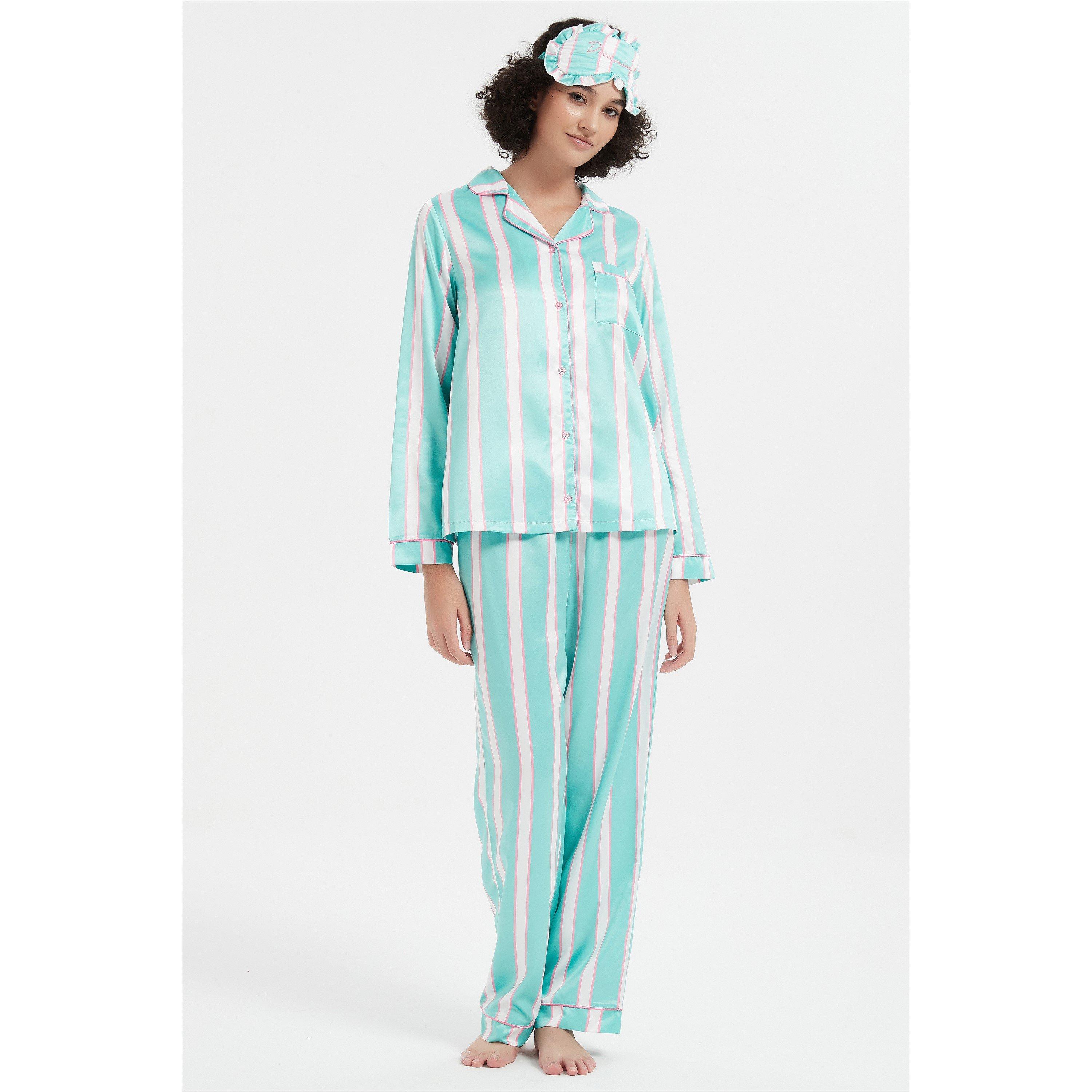 Linea Stripe Satin Long-Sleeve Pyjama Set