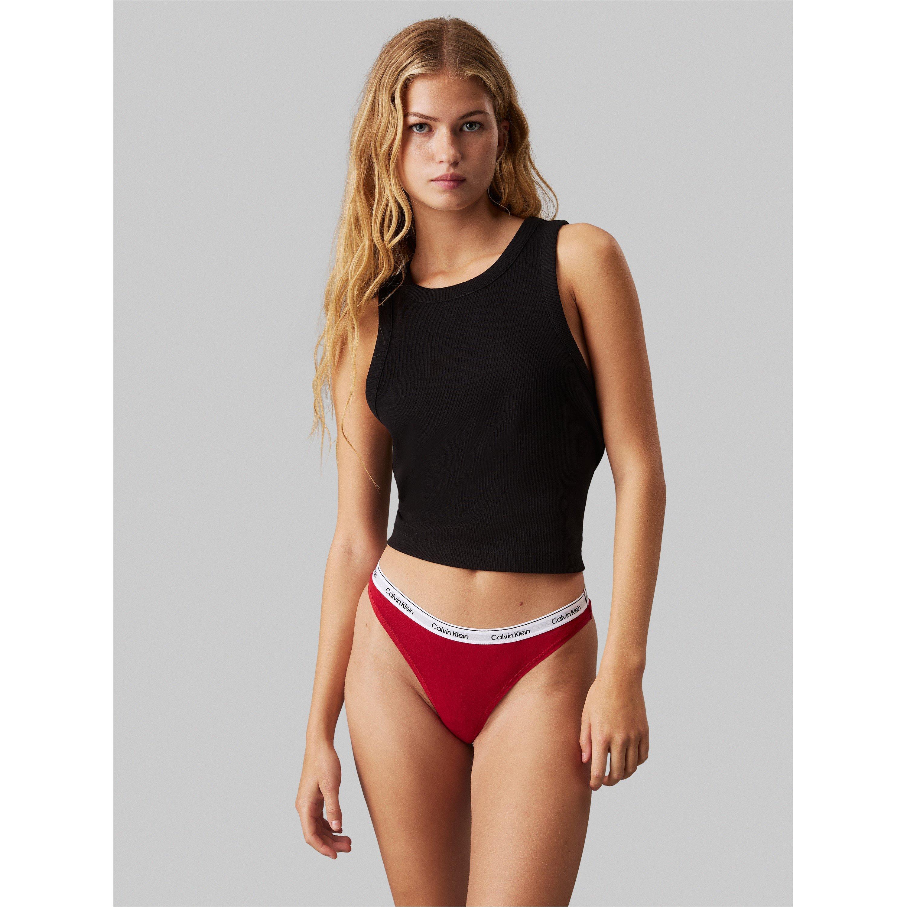 Calvin Klein Women's Logo Thong - Juneberry - 14 (L)