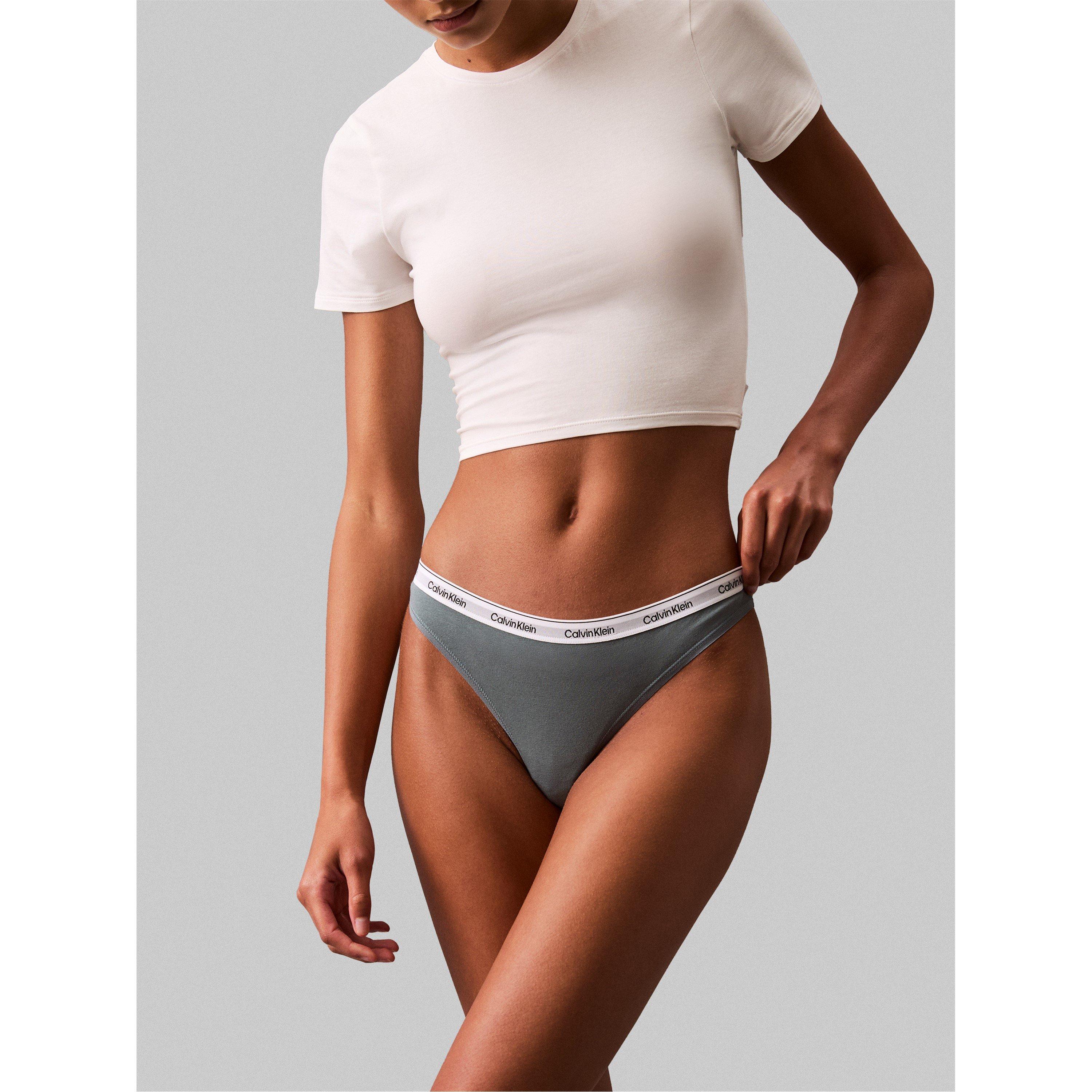 Calvin Klein Women's Logo Thong - Perf Blue - 14 (L)