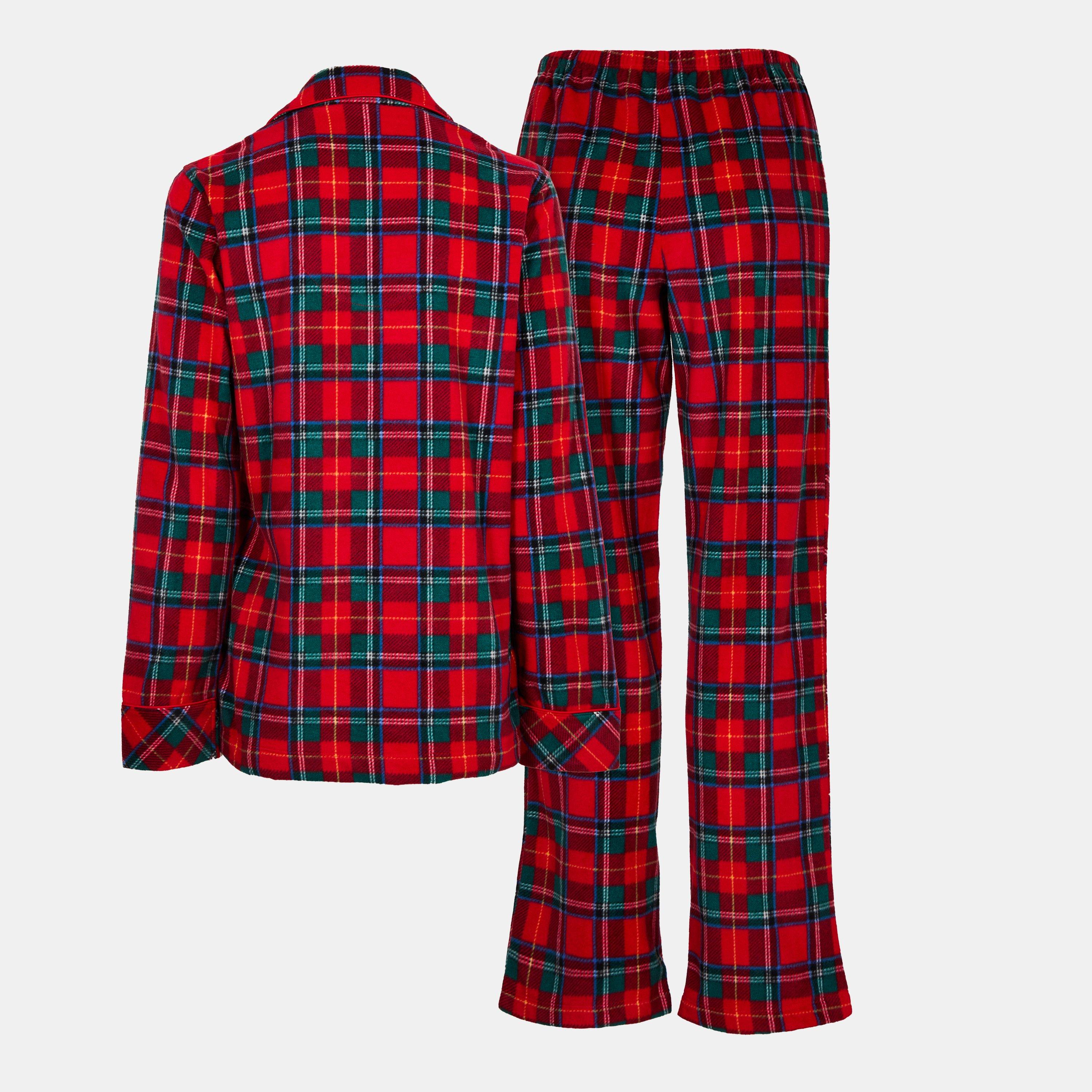 Red Plaid - Lauren by Ralph Lauren - Women's Long-Sleeve Fleece Pyjama Sets - 2