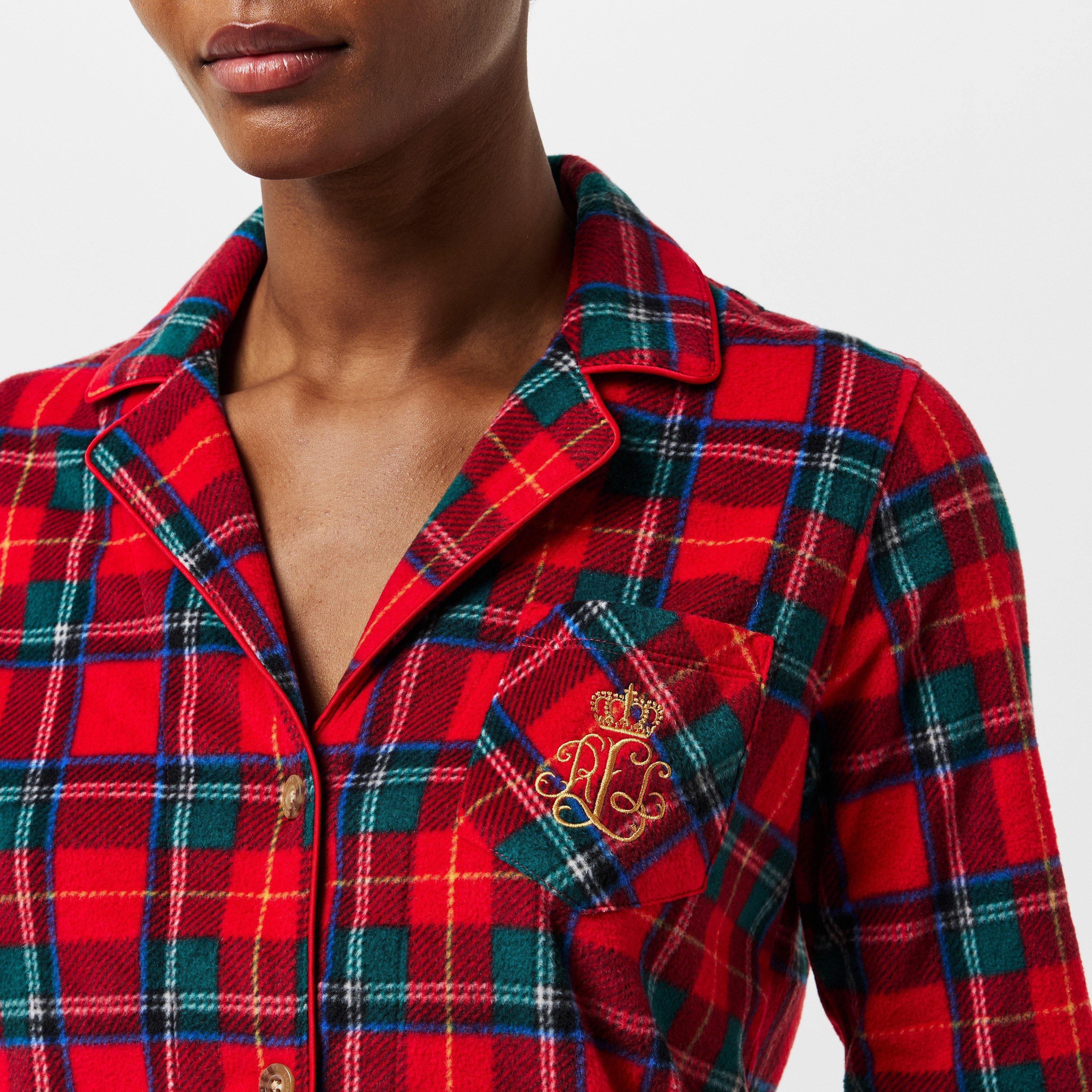 Red Plaid - Lauren by Ralph Lauren - Women's Long-Sleeve Fleece Pyjama Sets - 5