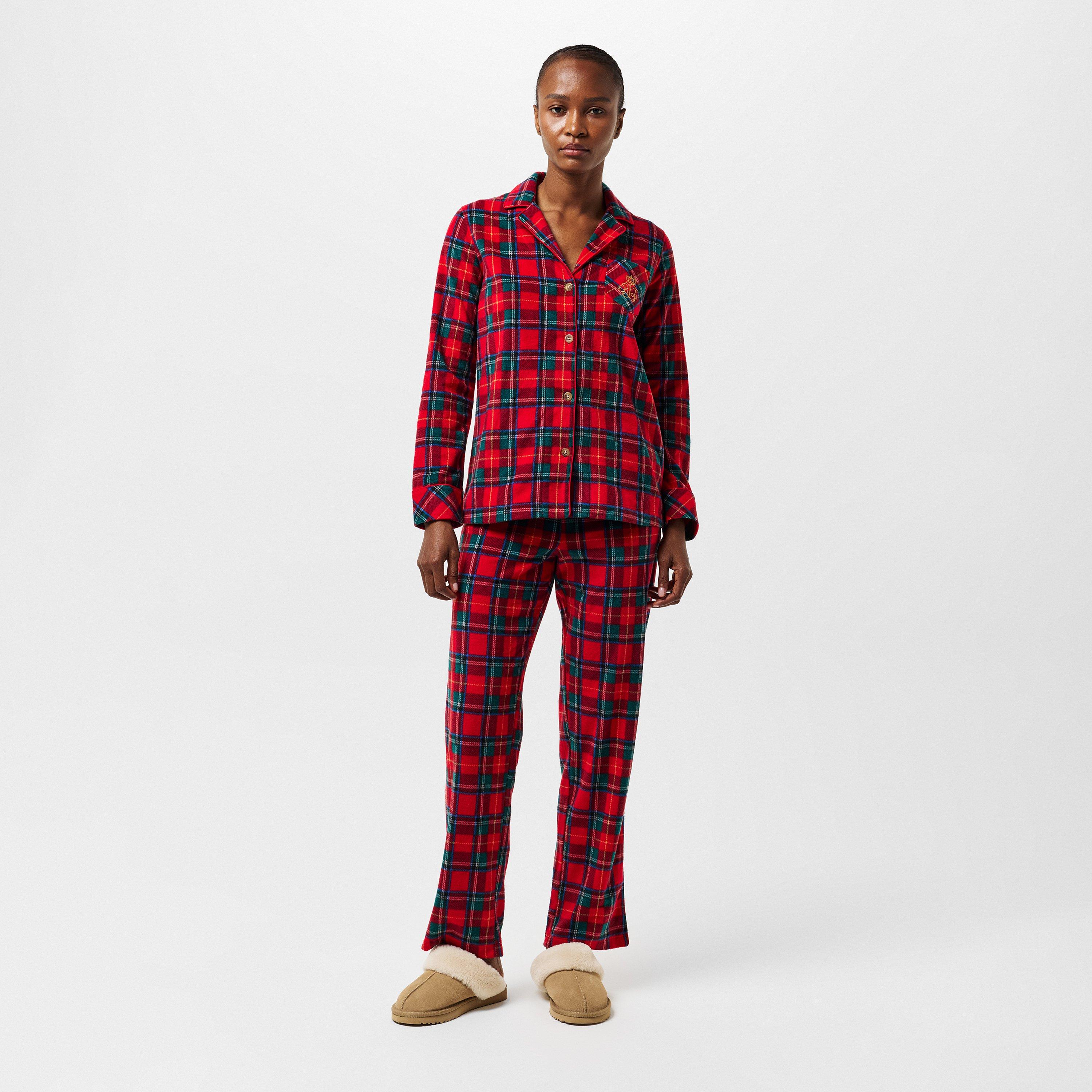 Red Plaid - Lauren by Ralph Lauren - Women's Long-Sleeve Fleece Pyjama Sets - 6