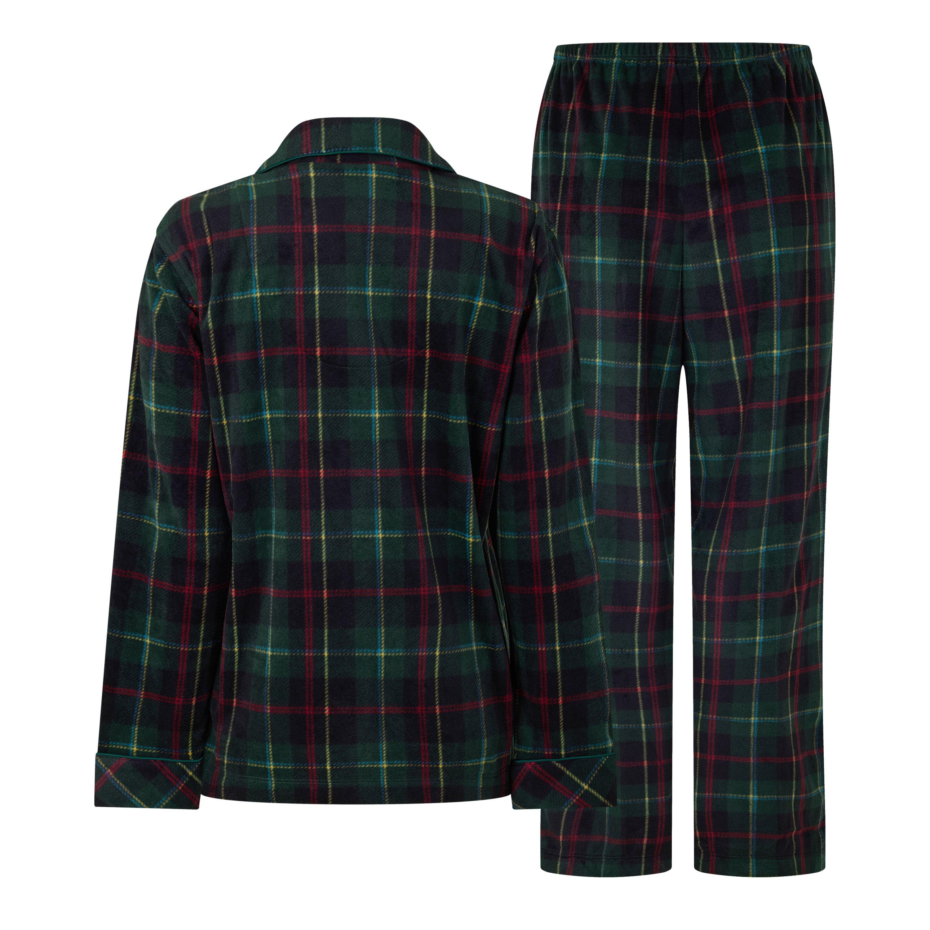 Green Plaid - Lauren by Ralph Lauren - Women's Fleece Long Sleeve Pyjama Sets - 2