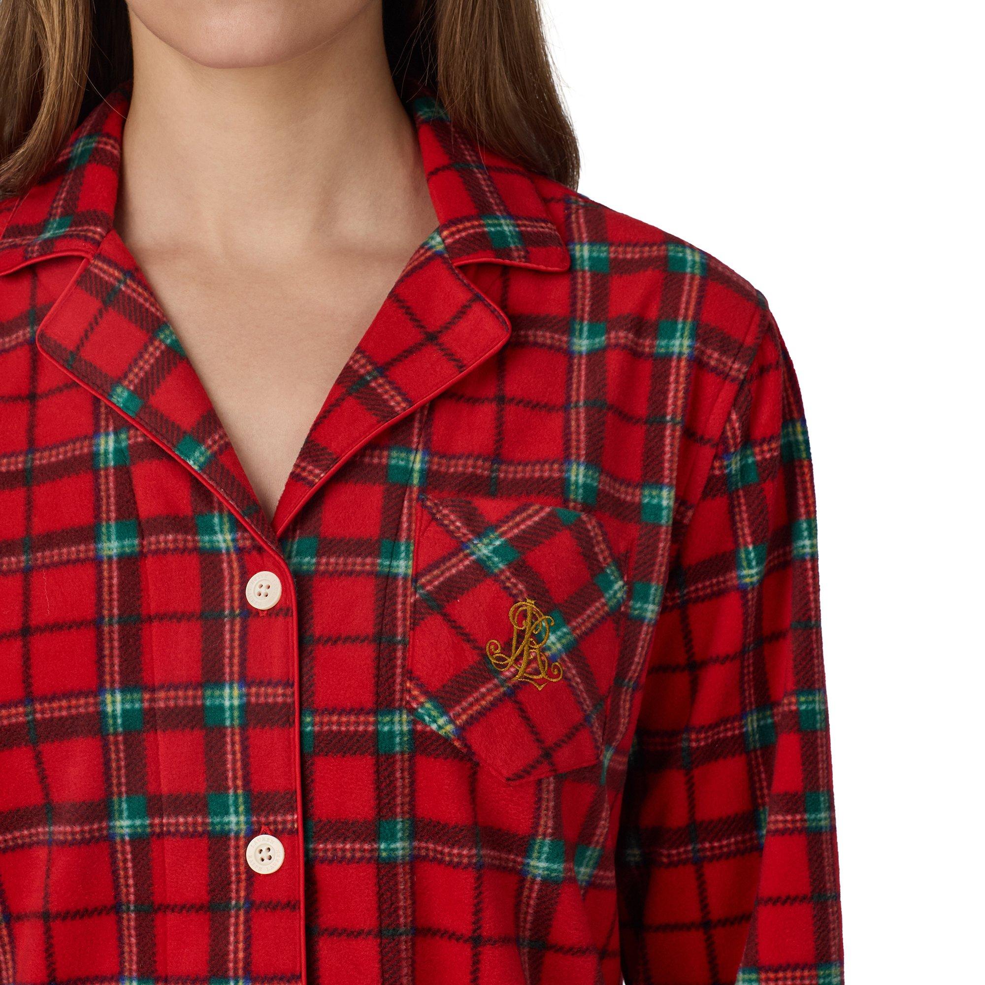 Redplaid - Lauren by Ralph Lauren - Women's Fleece Long Sleeve Pyjama Sets - 3